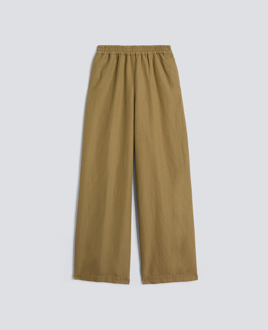 PANTALONE IN GABARDINE IN COTONE E LINO FIAMMATO TINTO CAPO - BEIGE - ASPESI