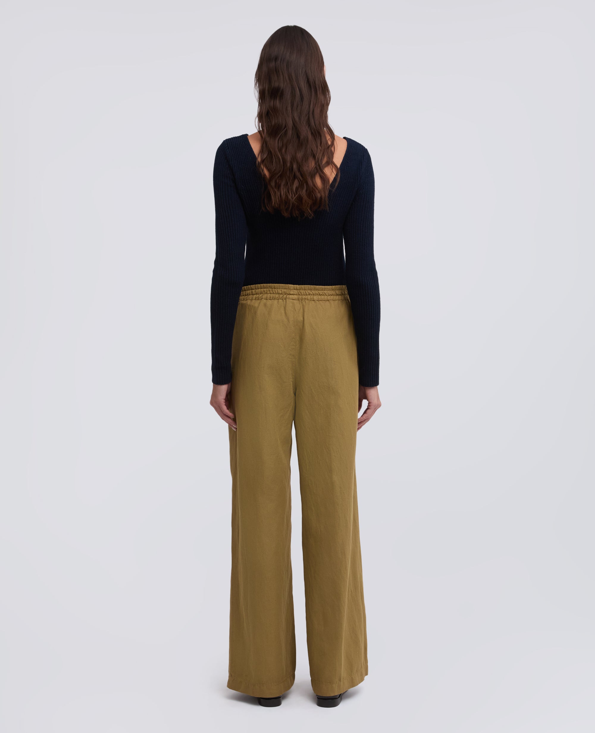 PANTALONE IN GABARDINE IN COTONE E LINO FIAMMATO TINTO CAPO - BEIGE - ASPESI