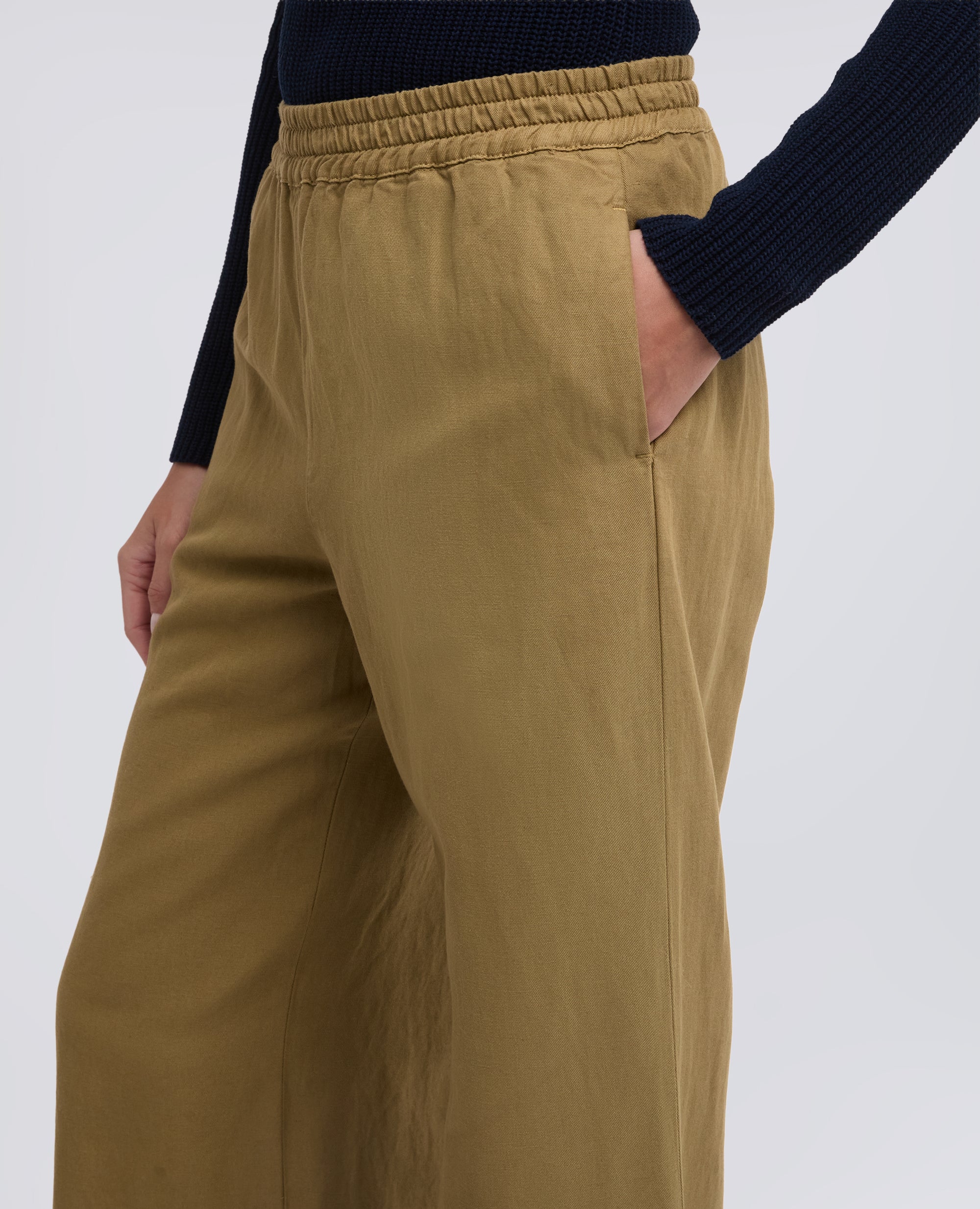 PANTALONE IN GABARDINE IN COTONE E LINO FIAMMATO TINTO CAPO - BEIGE - ASPESI