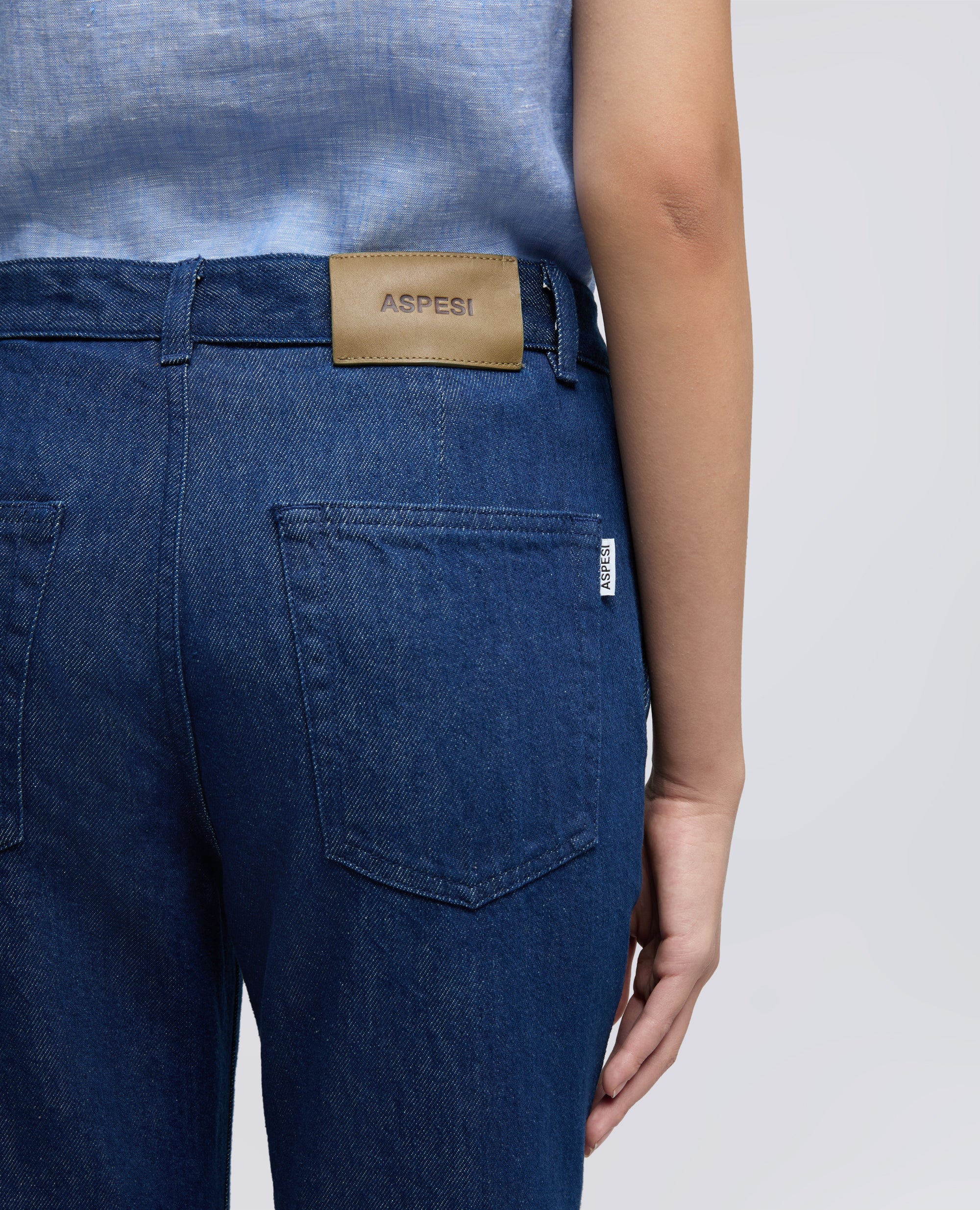 PANTALONE IN DENIM TWILL DI COTONE E LYOCELL - BLU - ASPESI