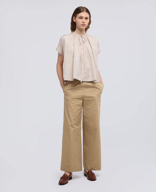 PANTALON EN COTON POPELINE - BEIGE - ASPESI