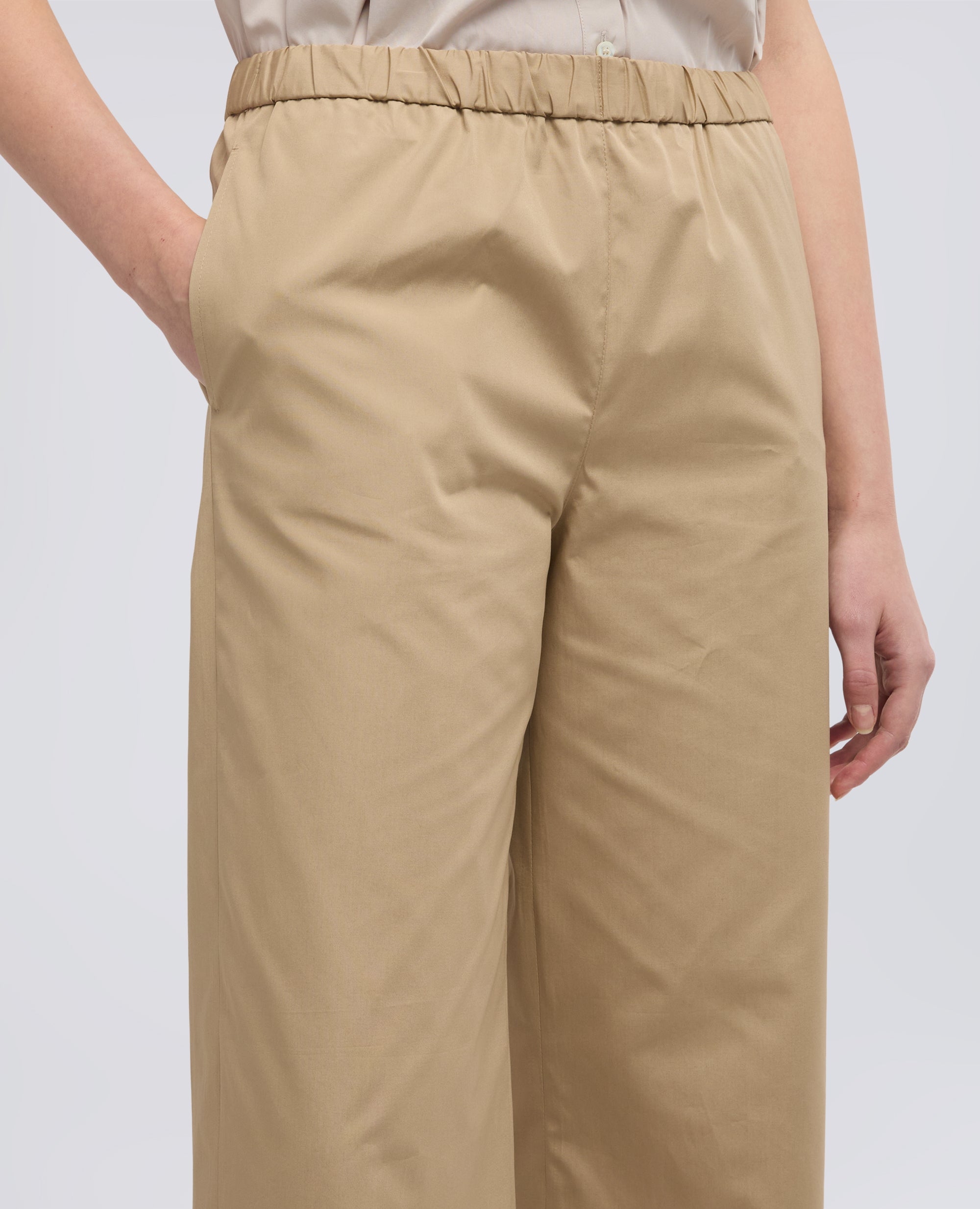 PANTALONE IN POPELINE DI COTONE - BEIGE - ASPESI