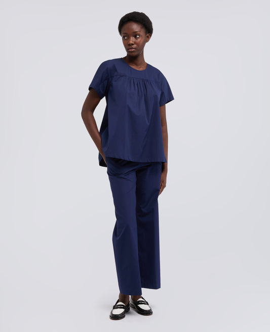 PANTALONE IN POPELINE DI COTONE - BLU - ASPESI