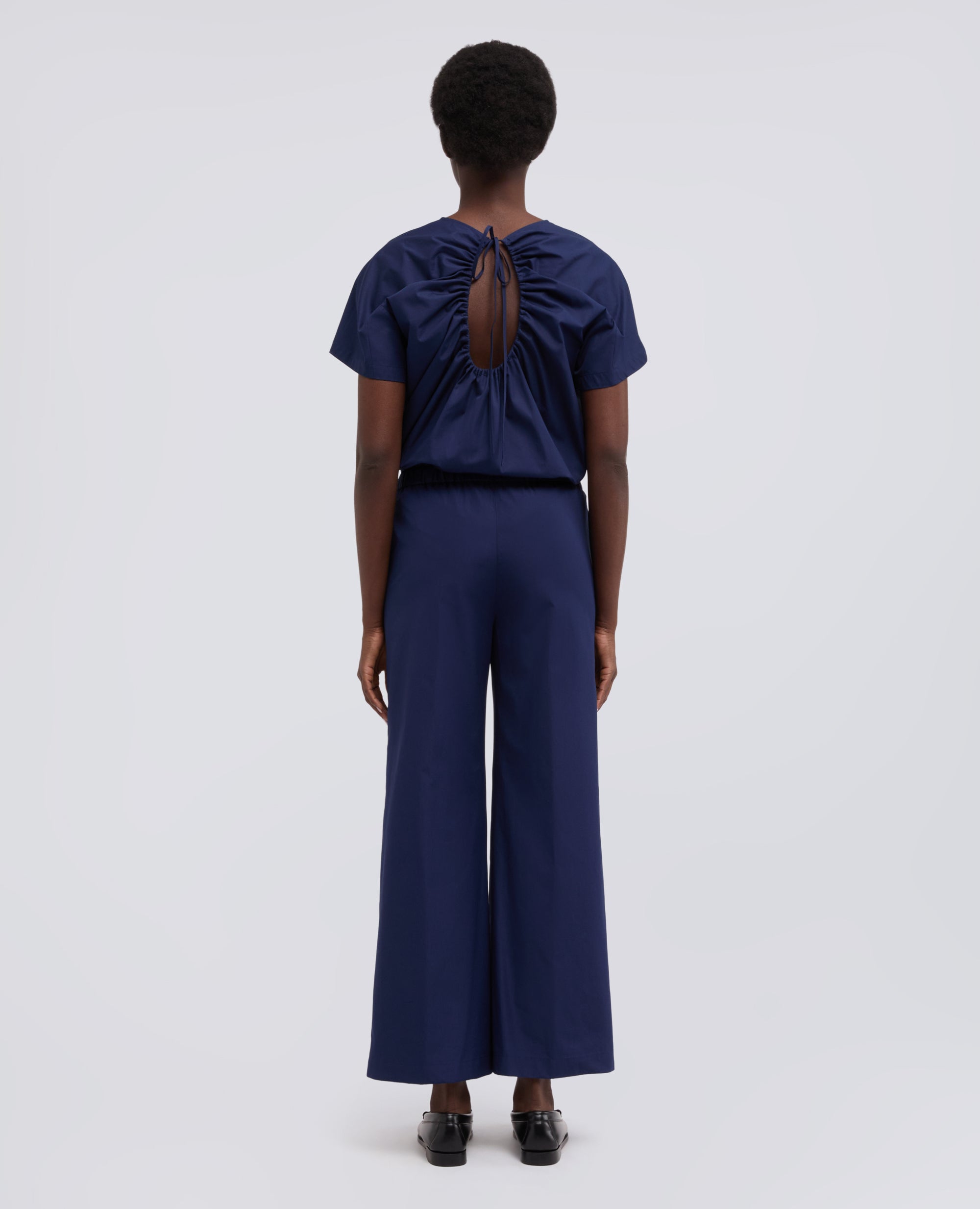 PANTALONE IN POPELINE DI COTONE - BLU - ASPESI