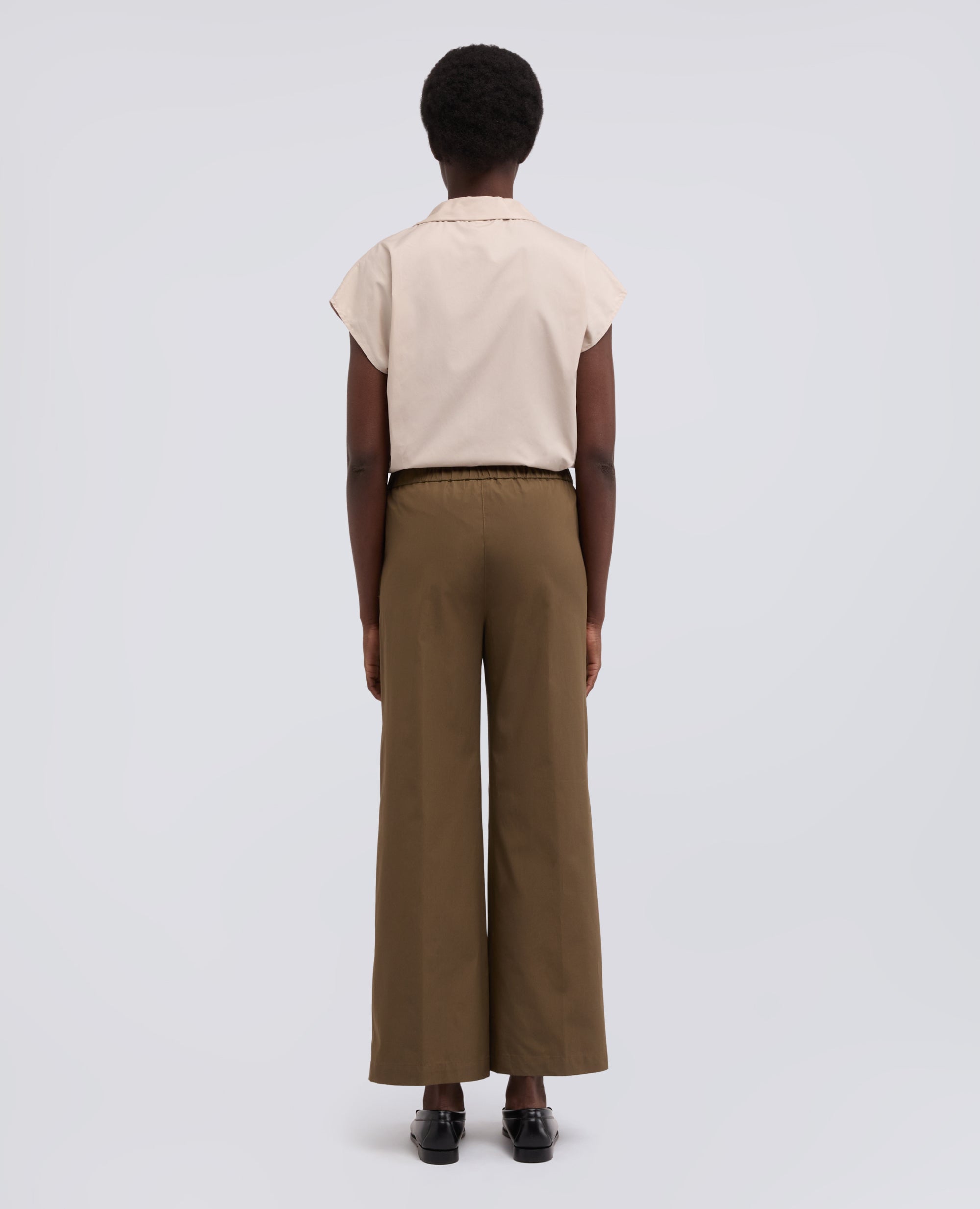 PANTALONE IN POPELINE DI COTONE - VERDE - ASPESI