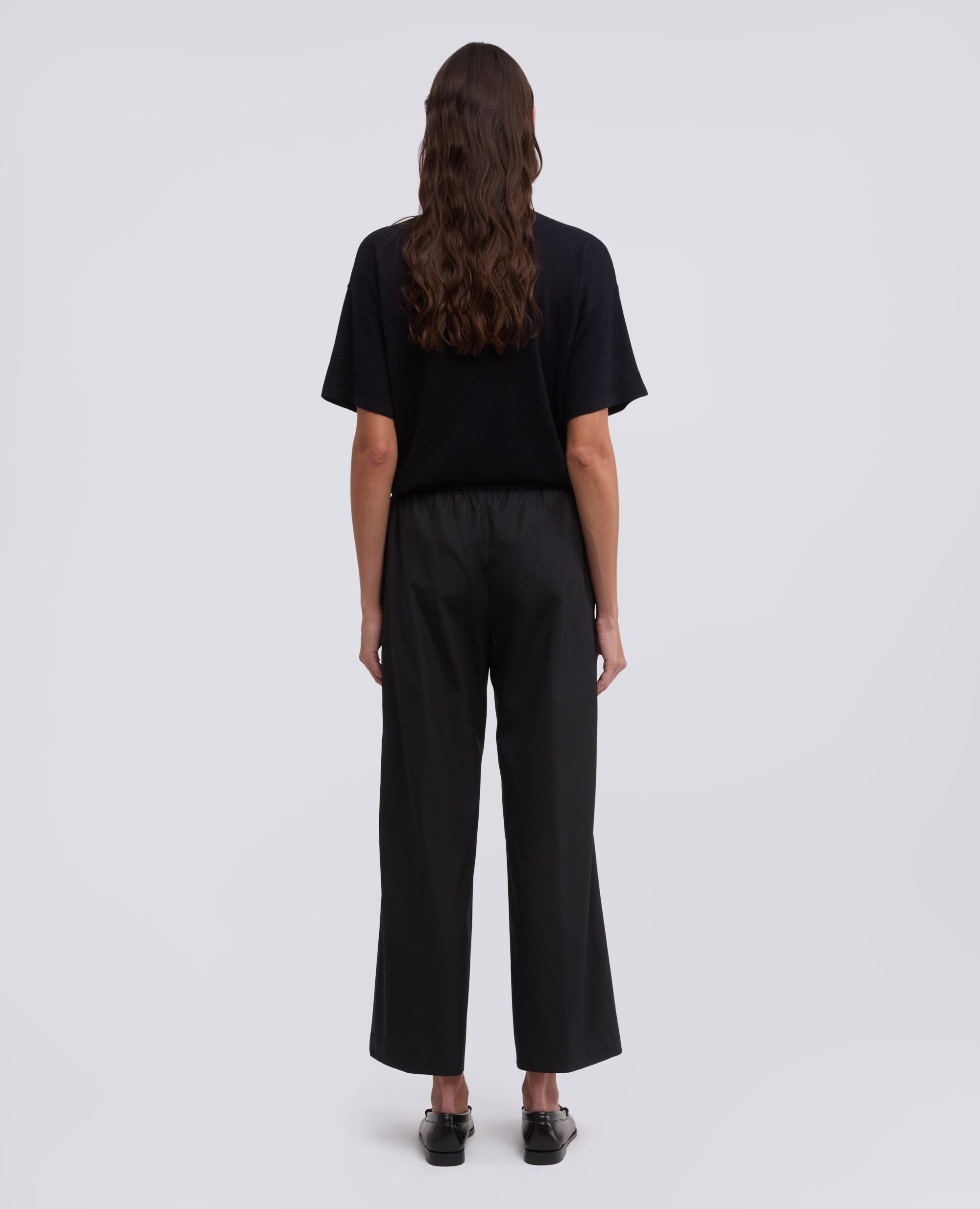 PANTALONE IN POPELINE DI COTONE - NERO - ASPESI