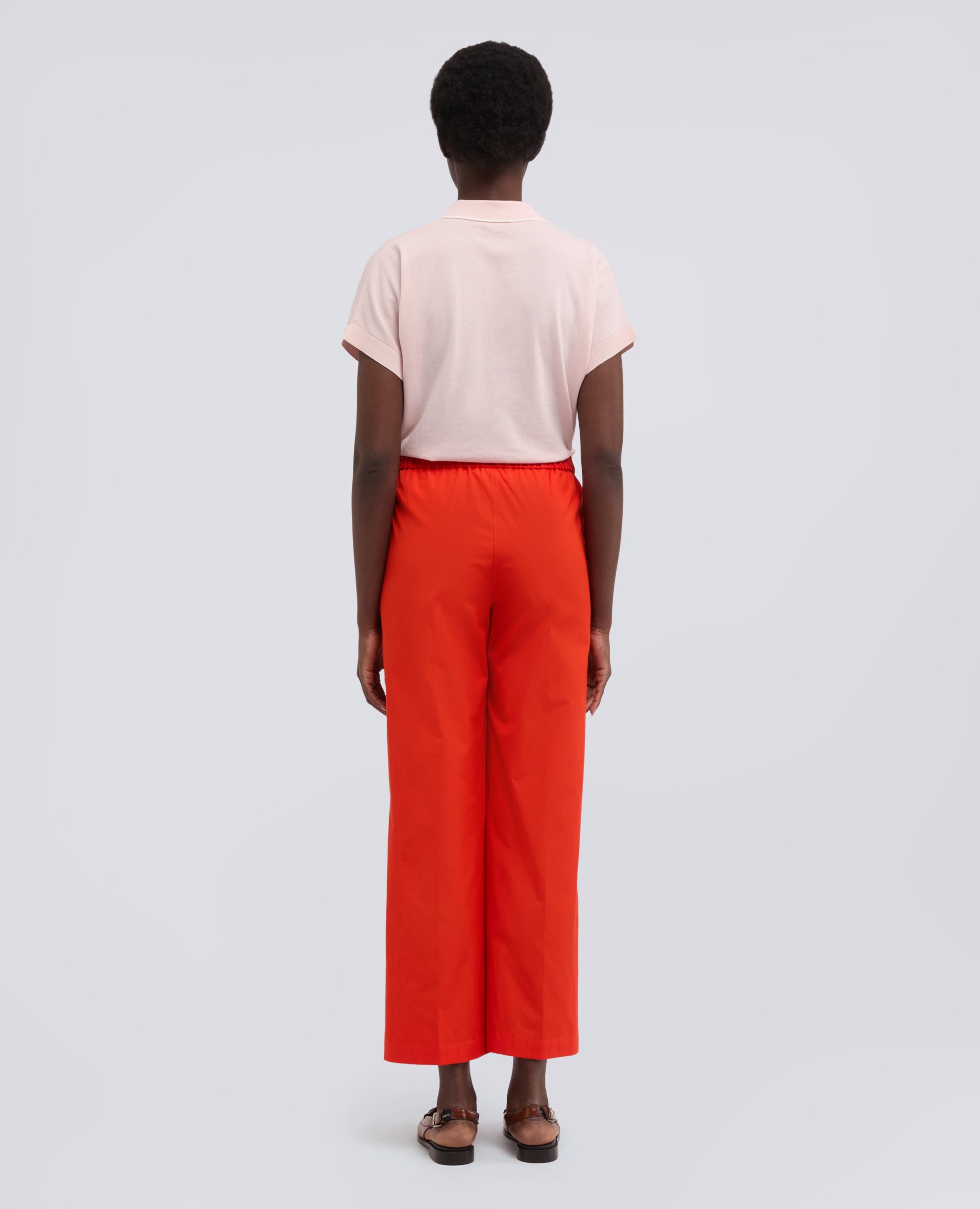 PANTALONE IN POPELINE DI COTONE - ROSSO - ASPESI