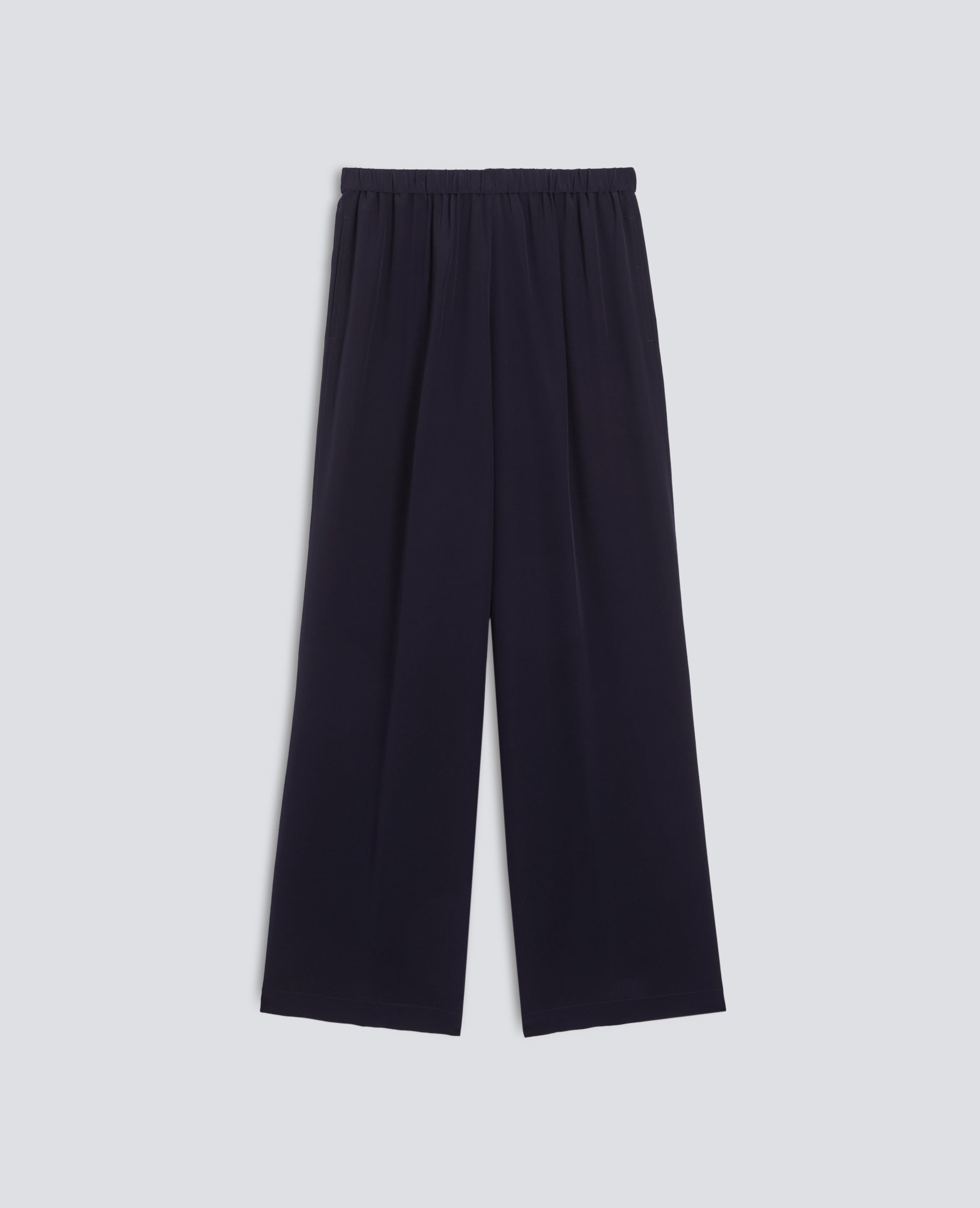 PANTALONE IN CREPE DE CHINE SETA - BLU - ASPESI