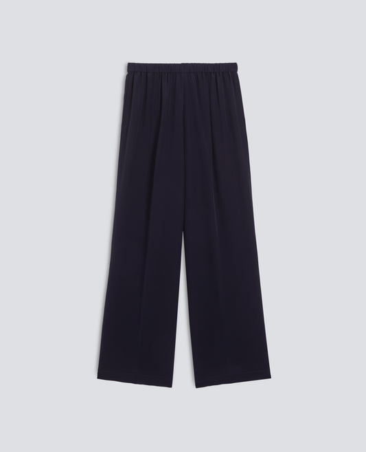 PANTALONE IN CREPE DE CHINE SETA - BLU - ASPESI