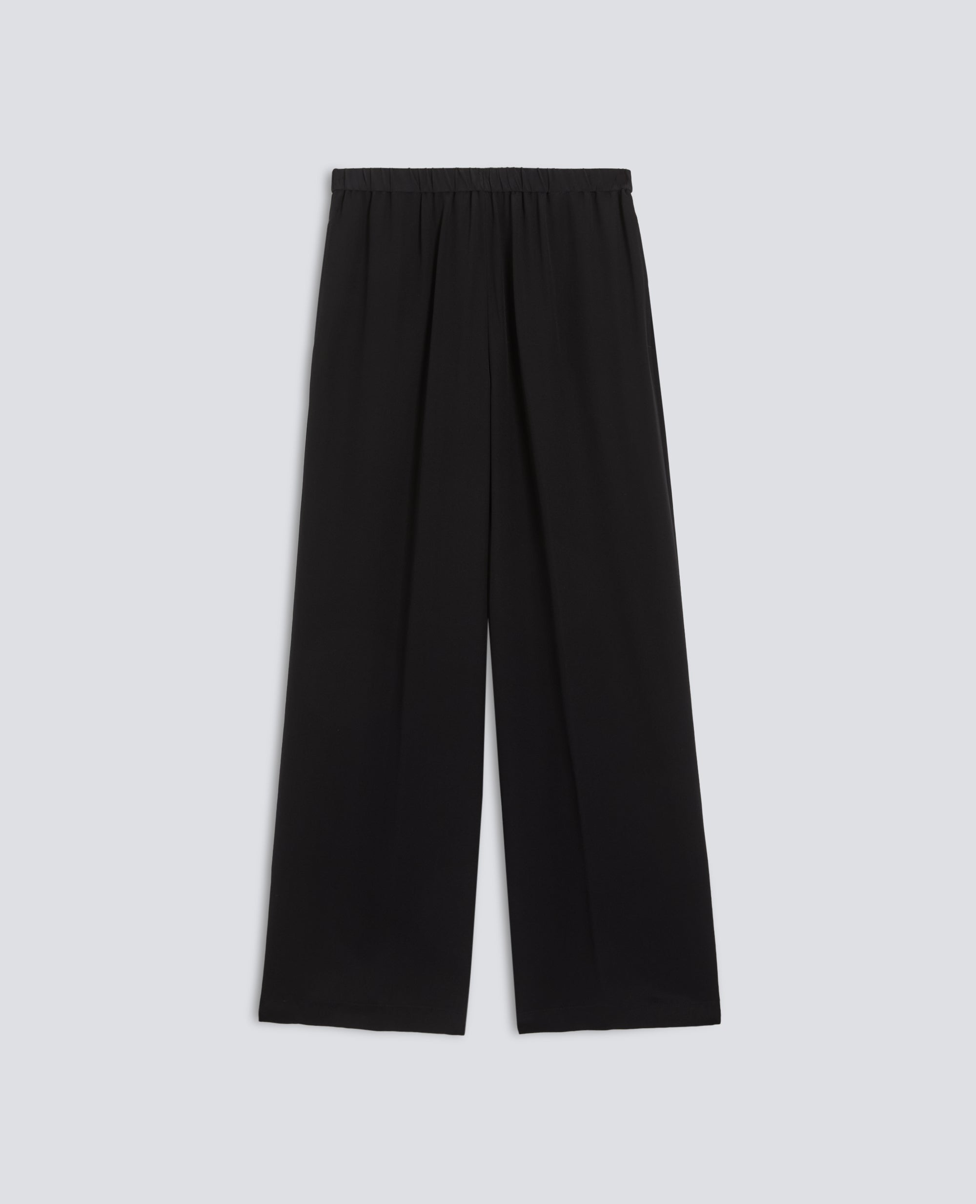 PANTALONE IN CREPE DE CHINE SETA - NERO - ASPESI