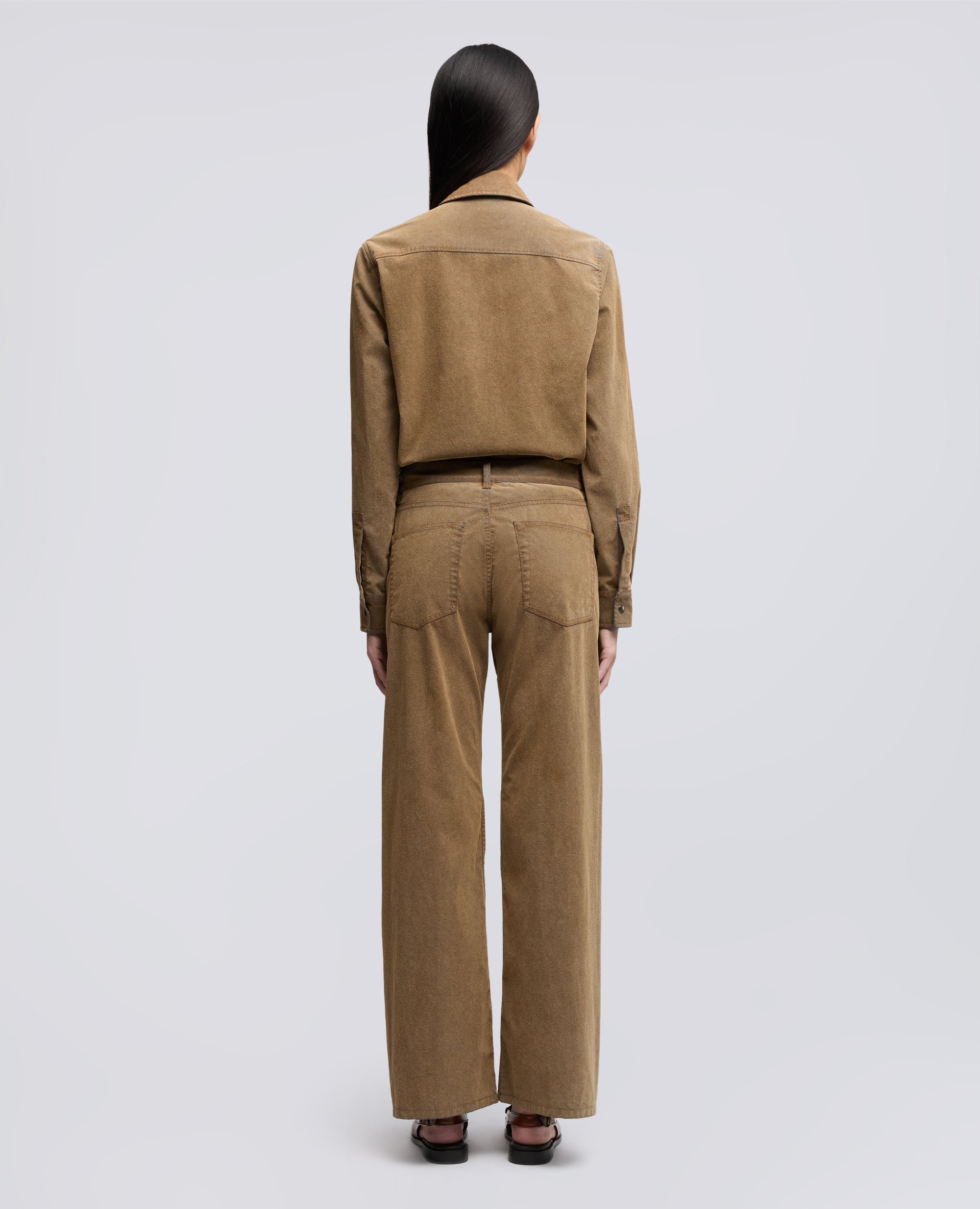 PANTALONE IN CHAMBRAY FLOCCATO - BEIGE - ASPESI