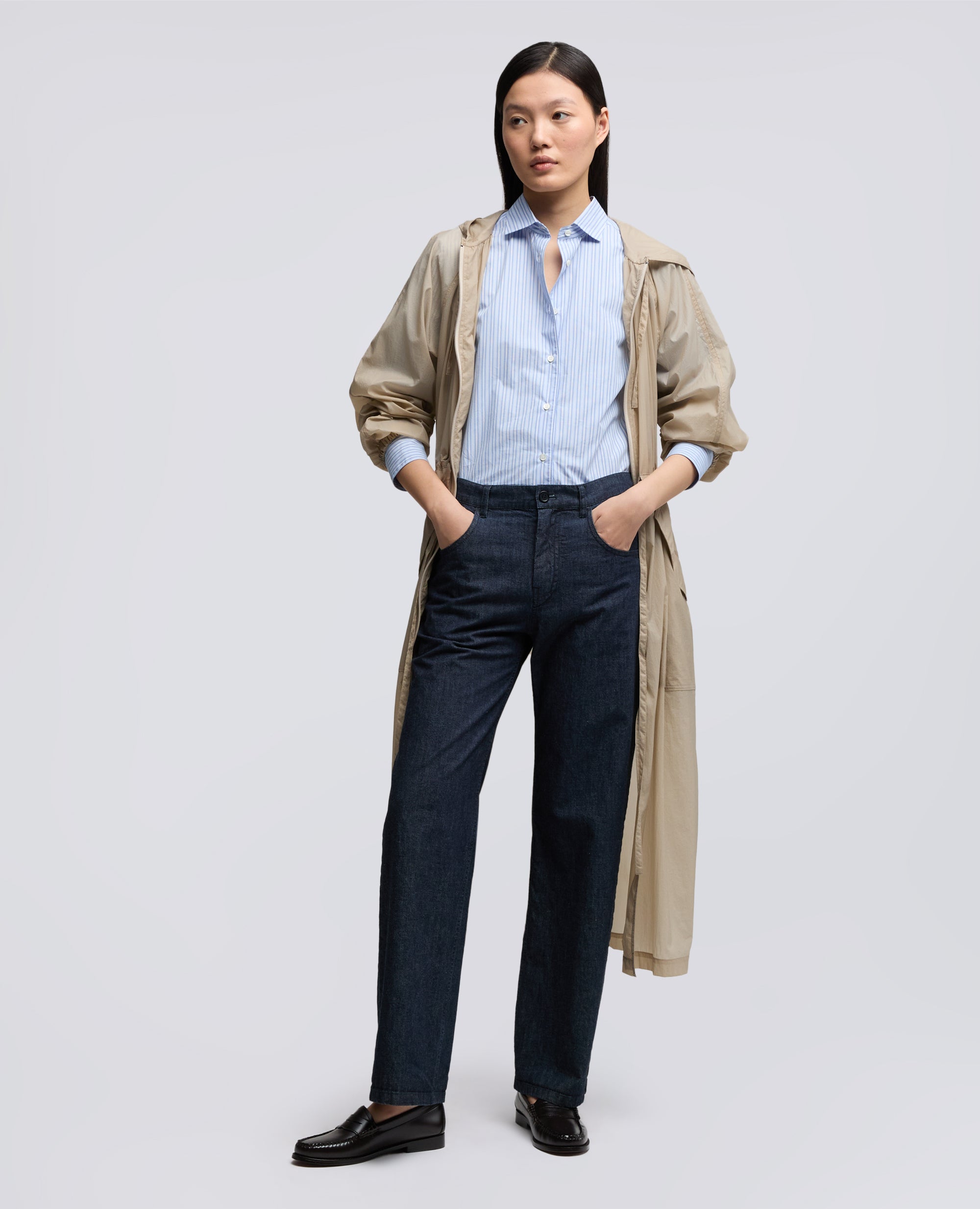 PANTALONE IN DENIM DI COTONE LEGGERO - BLU - ASPESI