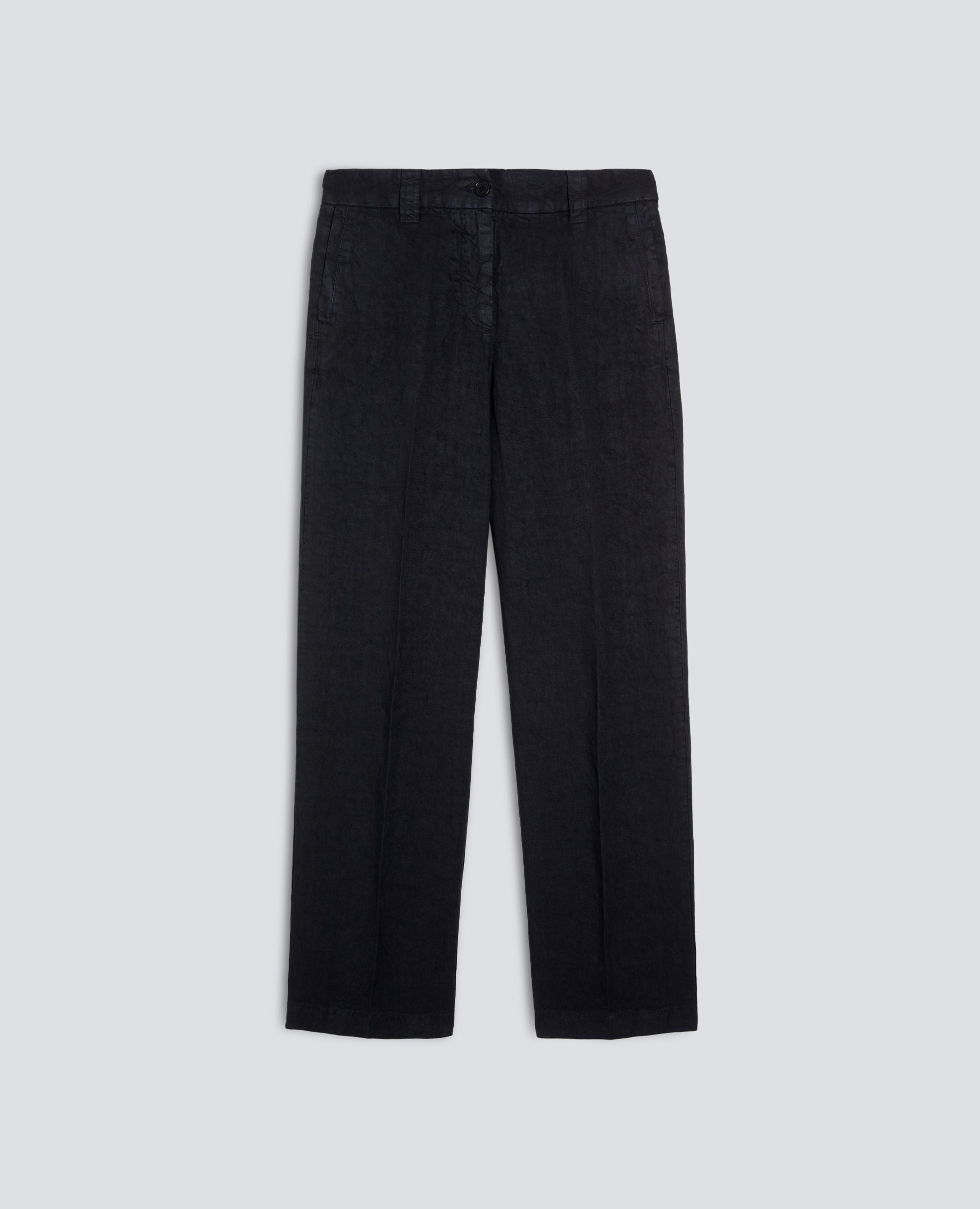 PANTALONE IN LINO FIAMMATO COMPATTO TINTO CAPO - BLU - ASPESI