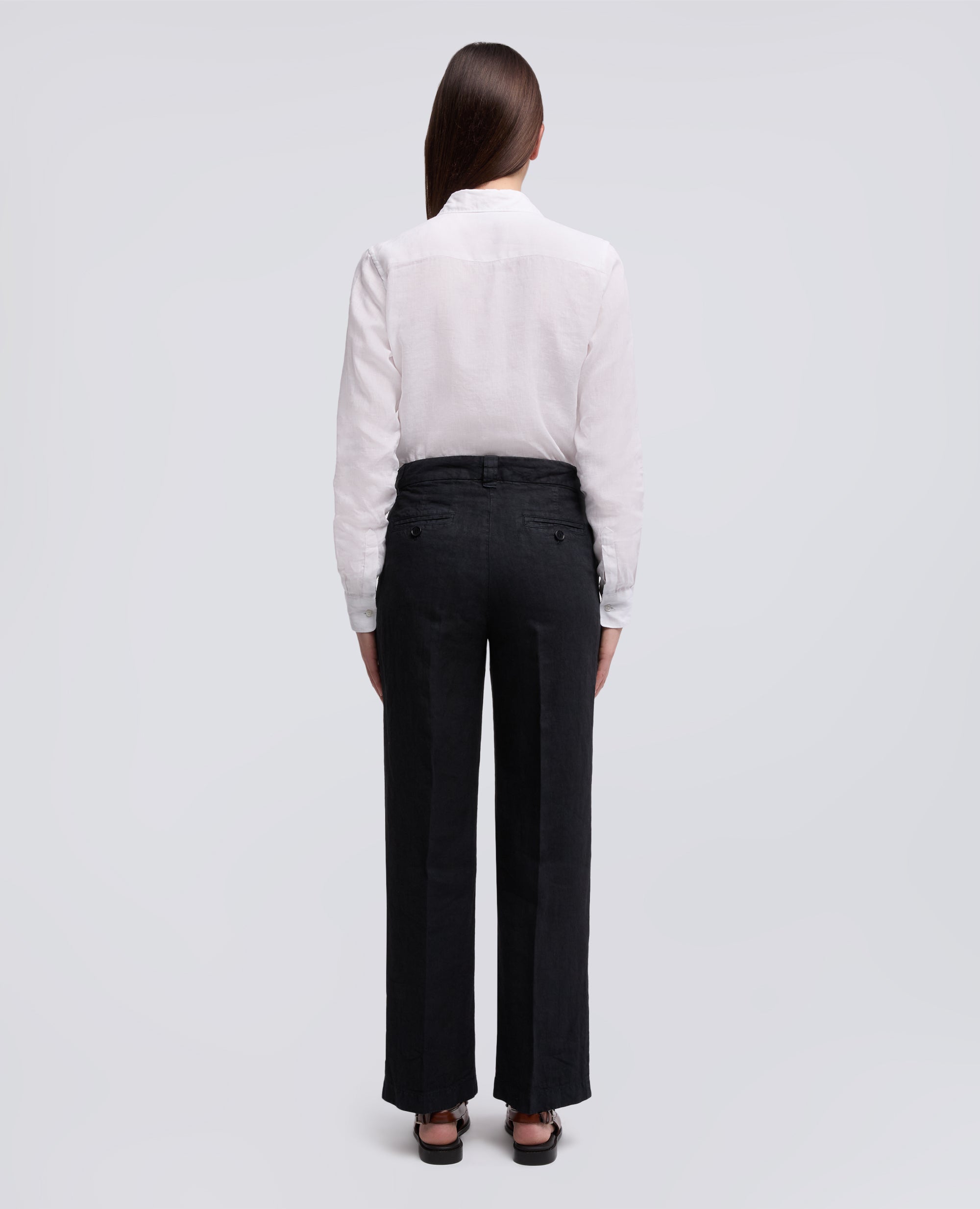 PANTALONE IN LINO FIAMMATO COMPATTO TINTO CAPO - BLU - ASPESI