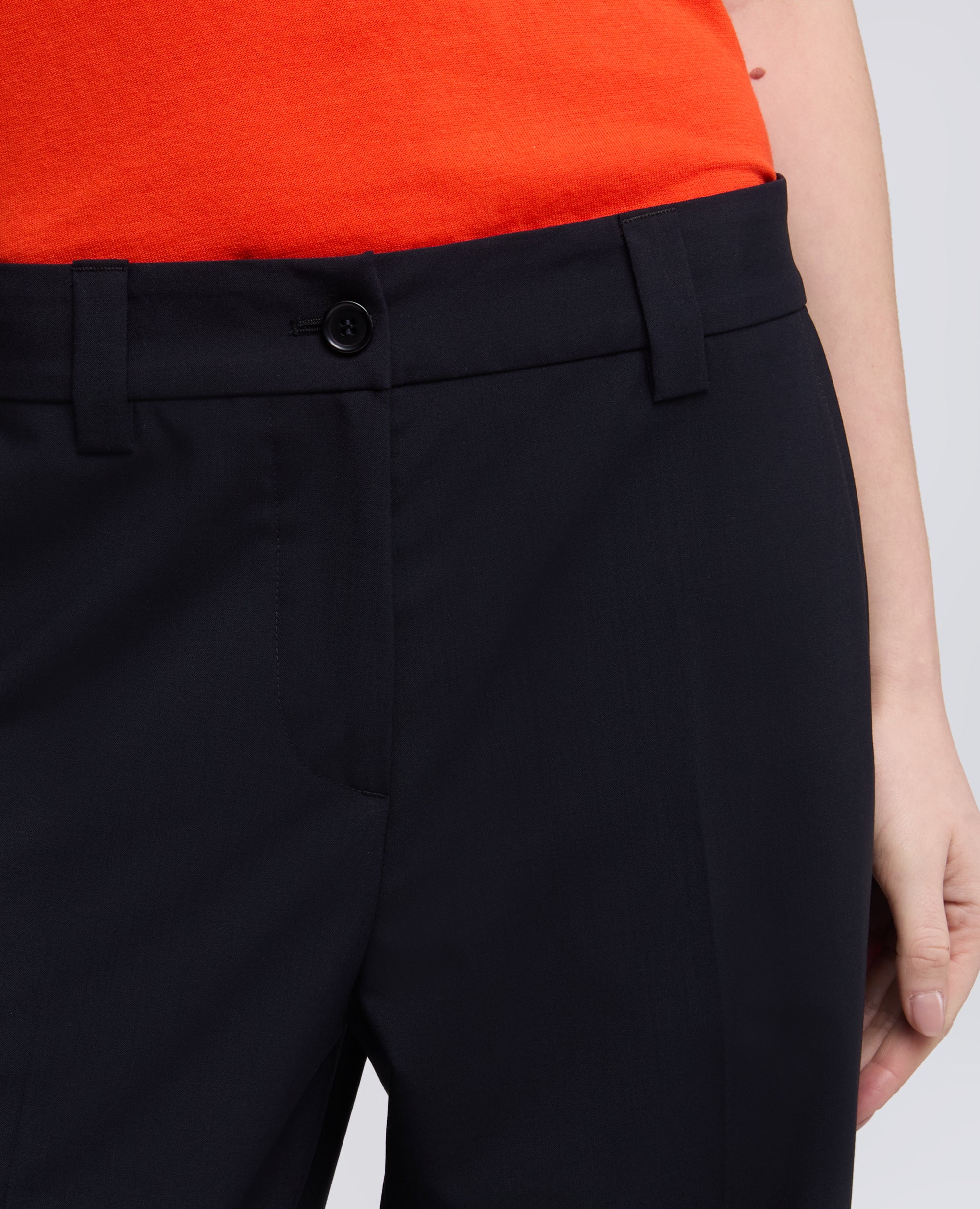 PANTALONE IN TELA TECNICA IN LANA E MICROFIBRA DI POLIESTERE - BLU - ASPESI