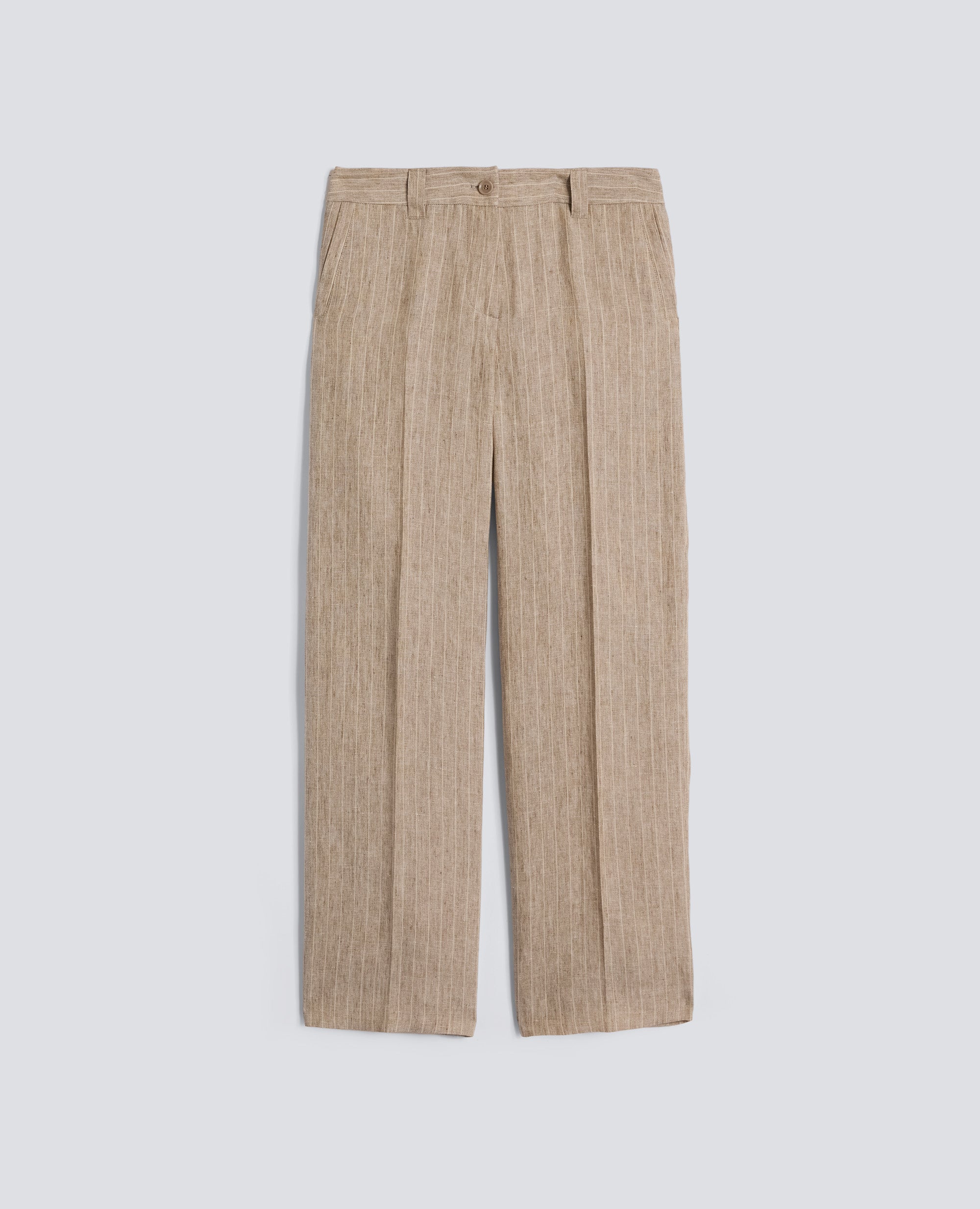 PANTALONE IN LINO TINTO FILO EFFETTO DELAVE' - BEIGE - ASPESI