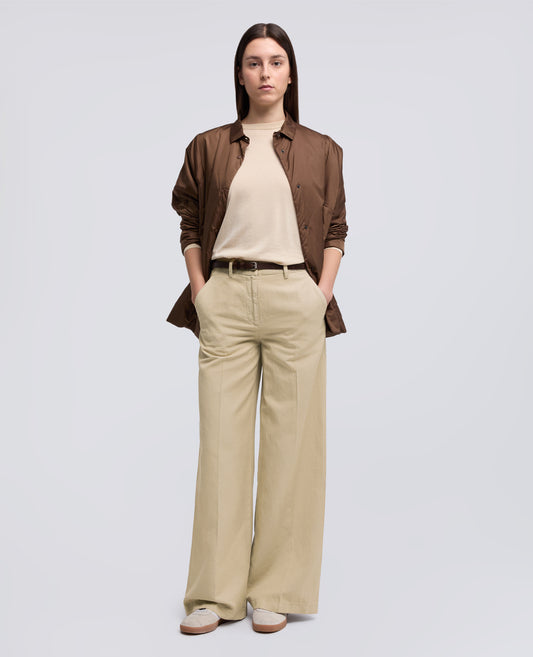 PANTALONE IN GABARDINA COTONE E LINO TINTO CAPO - BEIGE - ASPESI