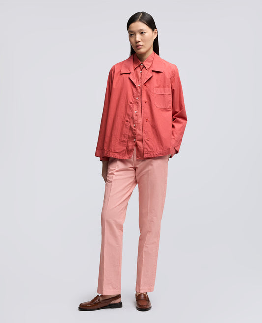 PANTALONE IN TELA FIAMMATA DI COTONE E LINO - ROSA - ASPESI