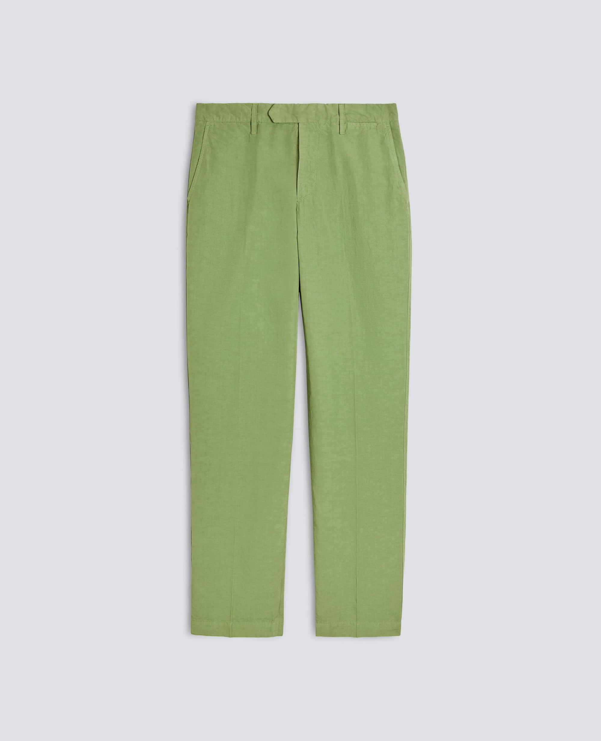PANTALONE IN TELA FIAMMATA DI COTONE E LINO - VERDE - ASPESI
