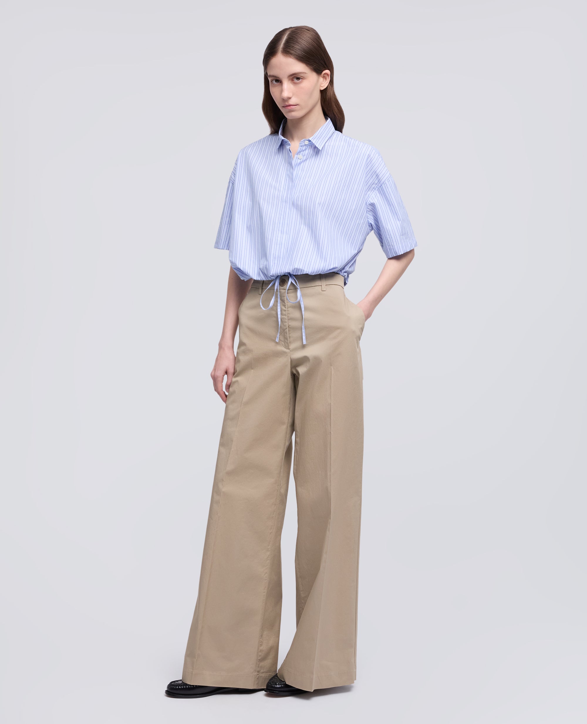 PANTALONE IN TWILL DI COTONE STRETCH - BEIGE - ASPESI