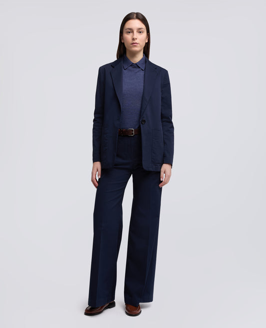 PANTALONE IN TWILL DI COTONE STRETCH - BLU - ASPESI