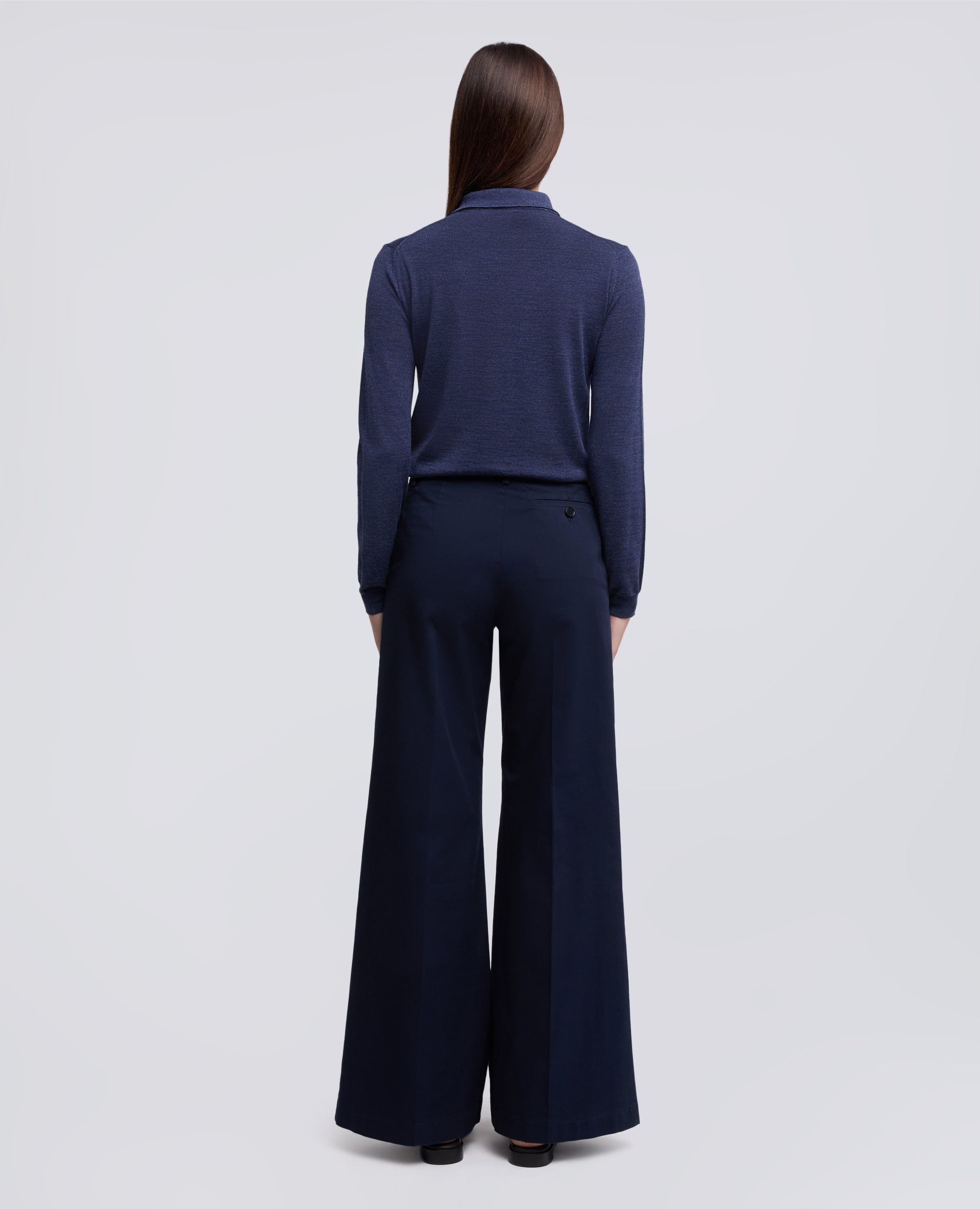 PANTALONE IN TWILL DI COTONE STRETCH - BLU - ASPESI