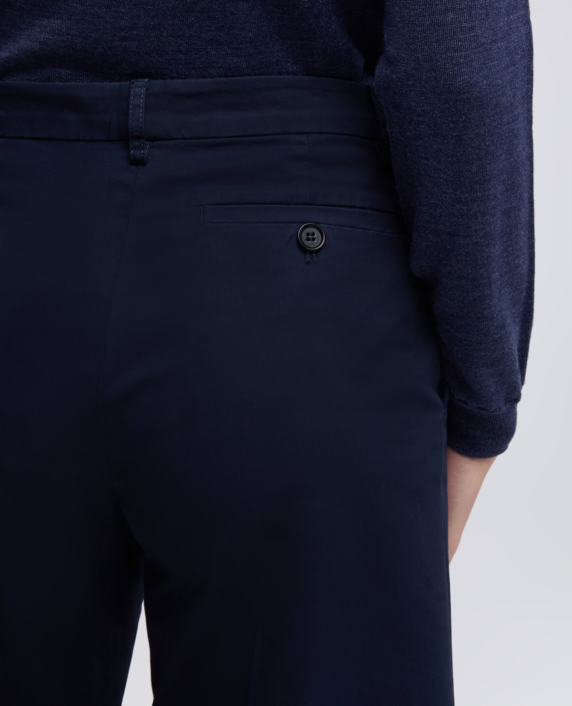 PANTALONE IN TWILL DI COTONE STRETCH - BLU - ASPESI