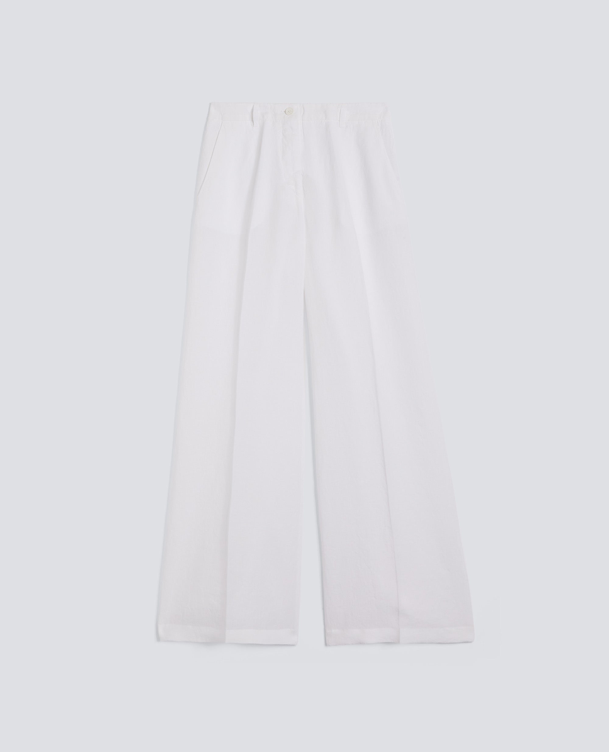 PANTALONE IN TELA DI LINO - BIANCO - ASPESI