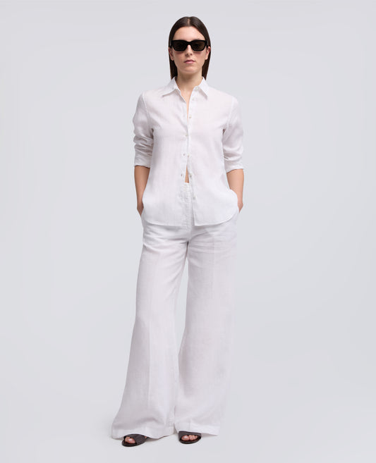 PANTALONE IN TELA DI LINO - BIANCO - ASPESI
