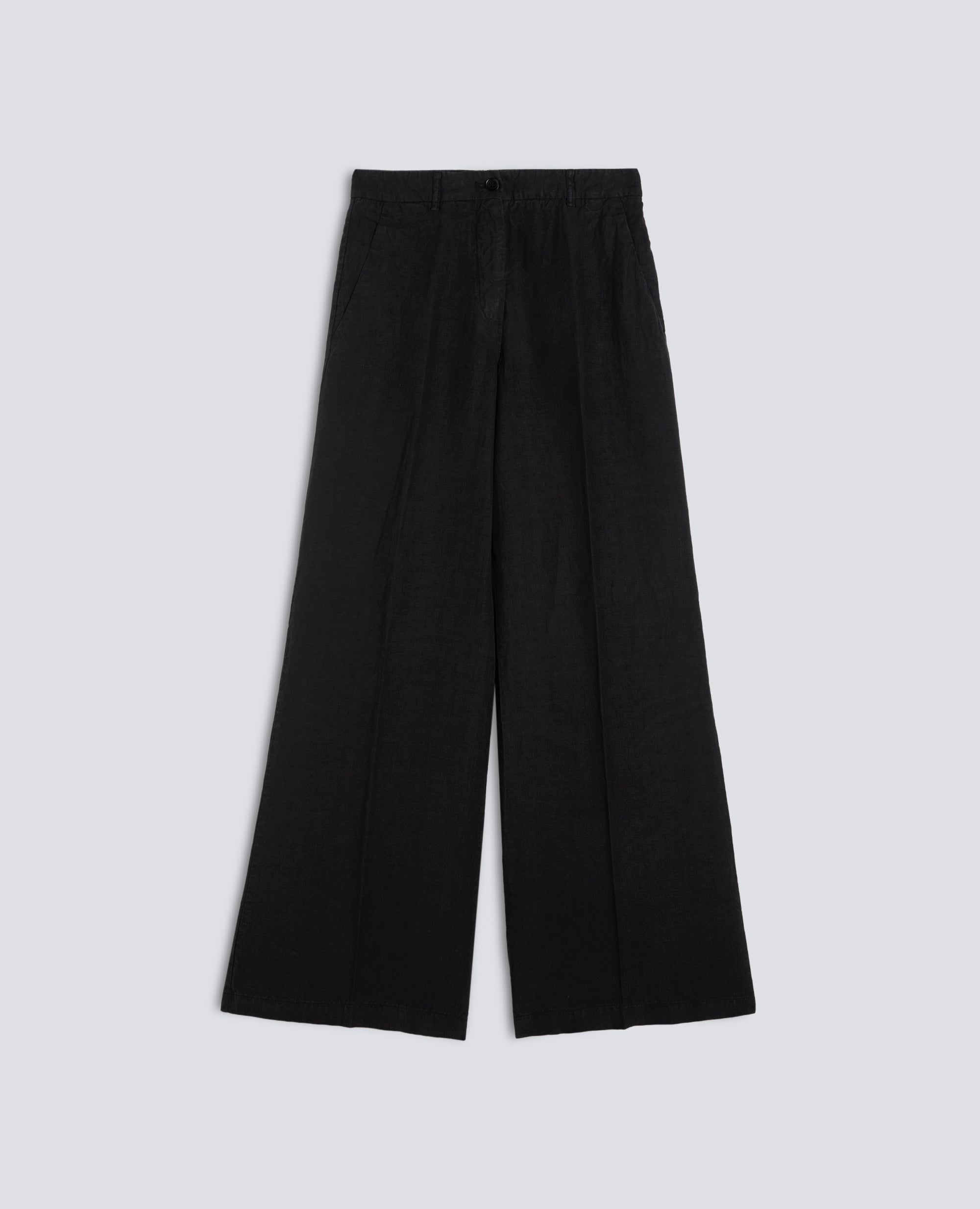 PANTALONE IN TELA DI LINO - NERO - ASPESI