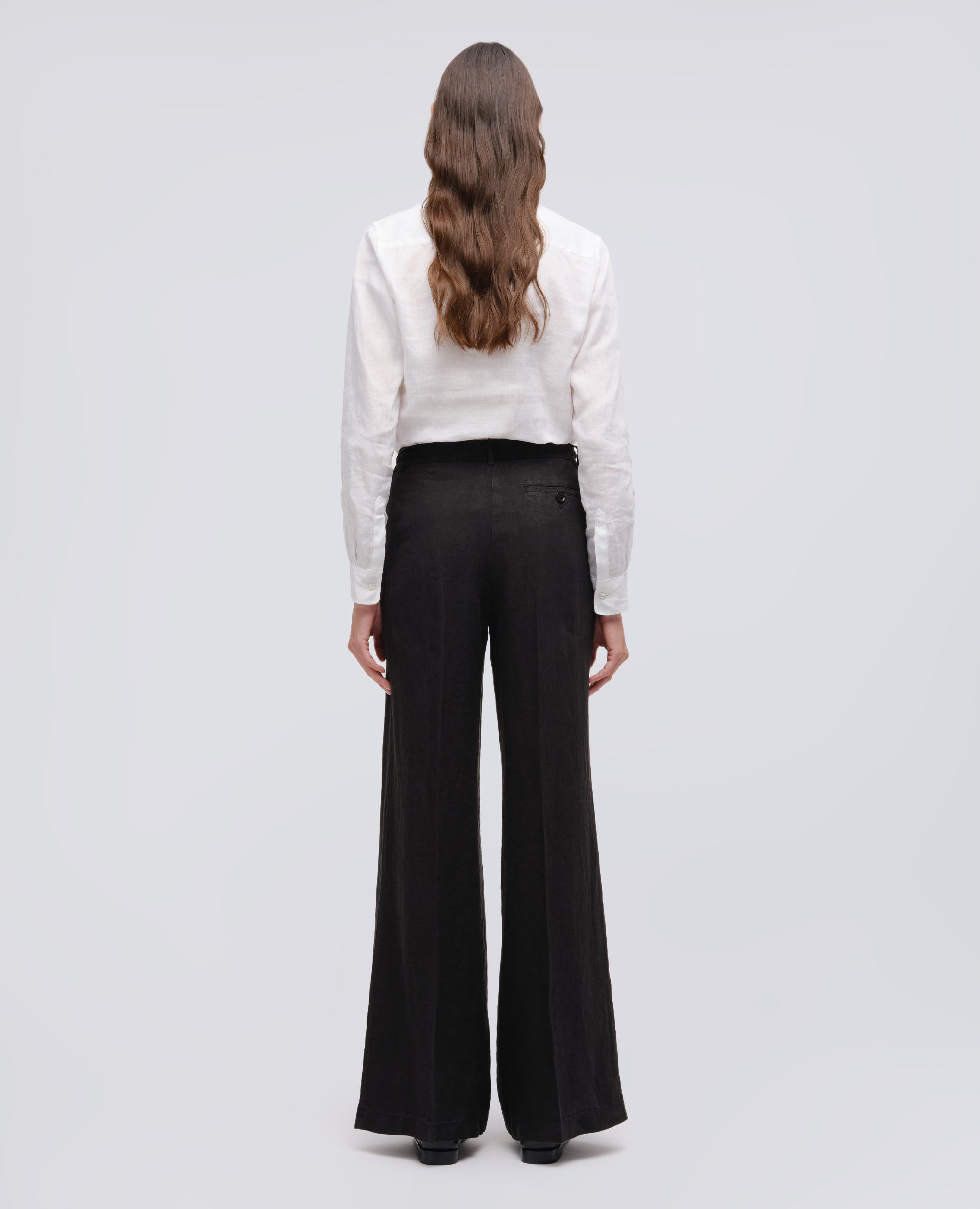 PANTALONE IN TELA DI LINO - NERO - ASPESI