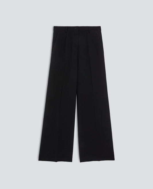PANTALONE IN CADY CREPE IN TRIACETATO E POLIESTERE - NERO - ASPESI