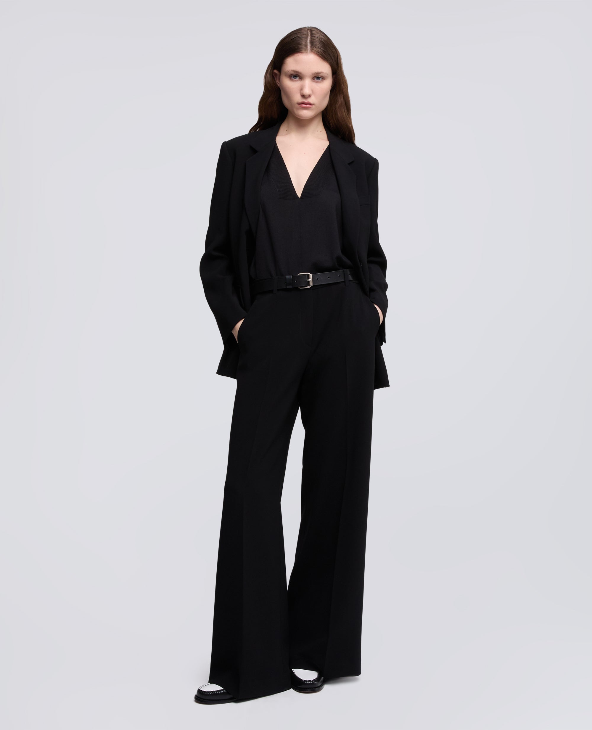 PANTALONE IN CADY CREPE IN TRIACETATO E POLIESTERE - NERO - ASPESI