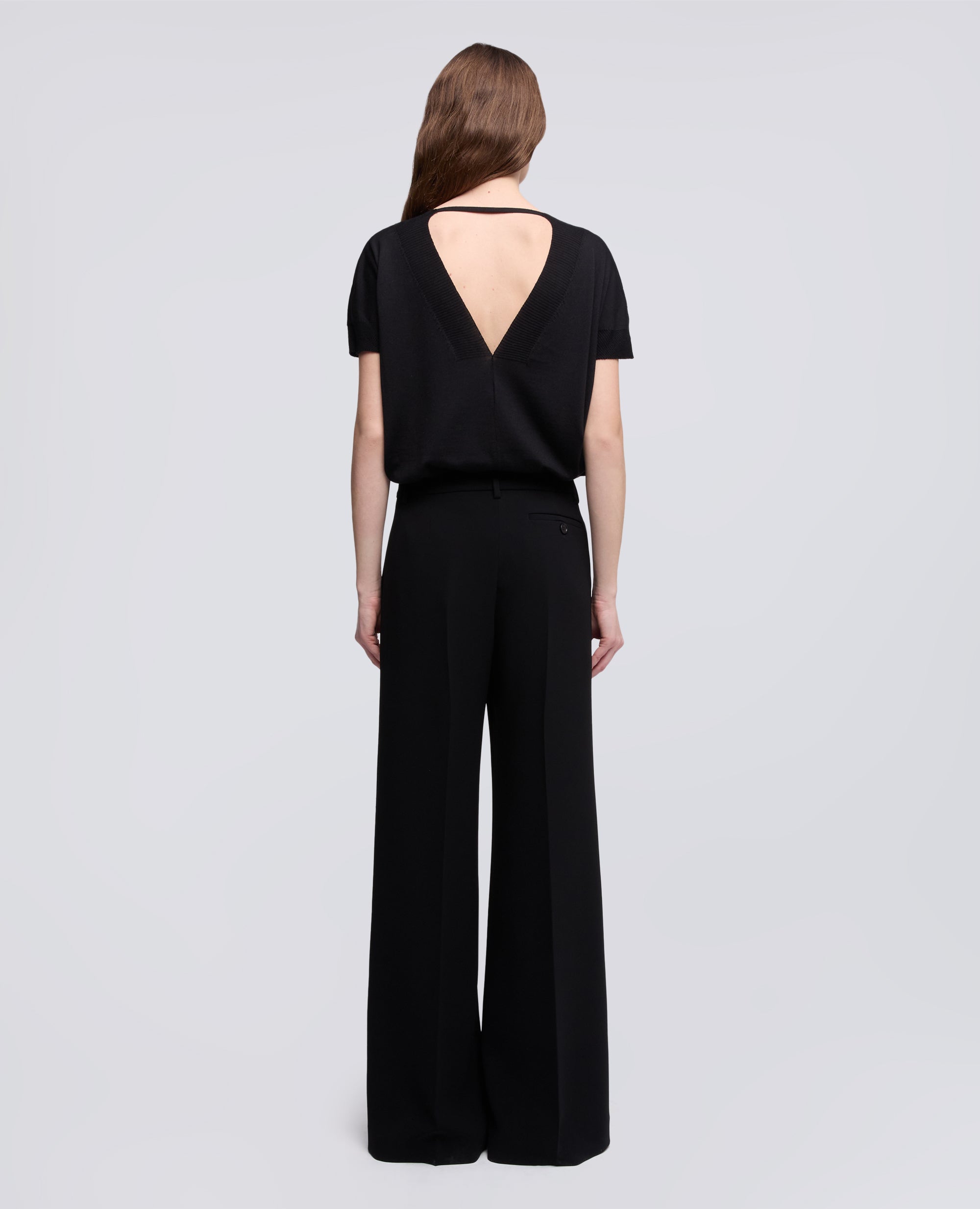 PANTALONE IN CADY CREPE IN TRIACETATO E POLIESTERE - NERO - ASPESI