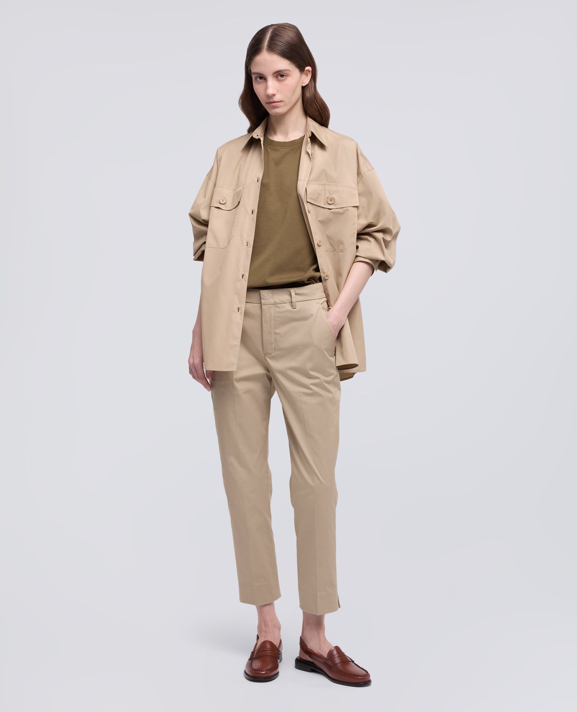 PANTALONE CAPRI IN TWILL DI COTONE STRETCH - BEIGE - ASPESI