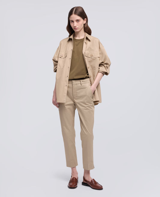 PANTALONE CAPRI IN TWILL DI COTONE STRETCH - BEIGE - ASPESI