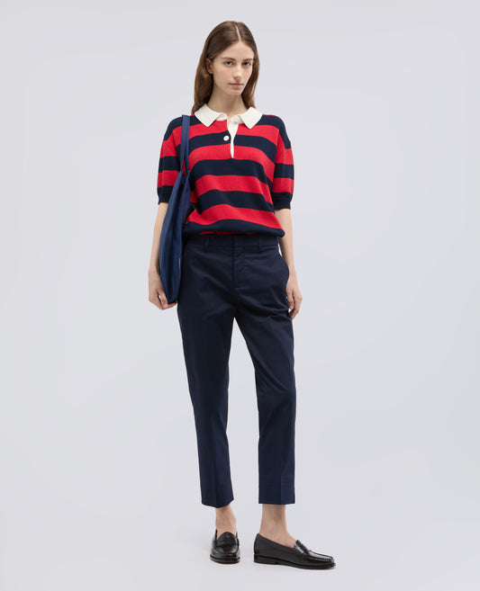 PANTALONE CAPRI IN TWILL DI COTONE STRETCH - BLU - ASPESI