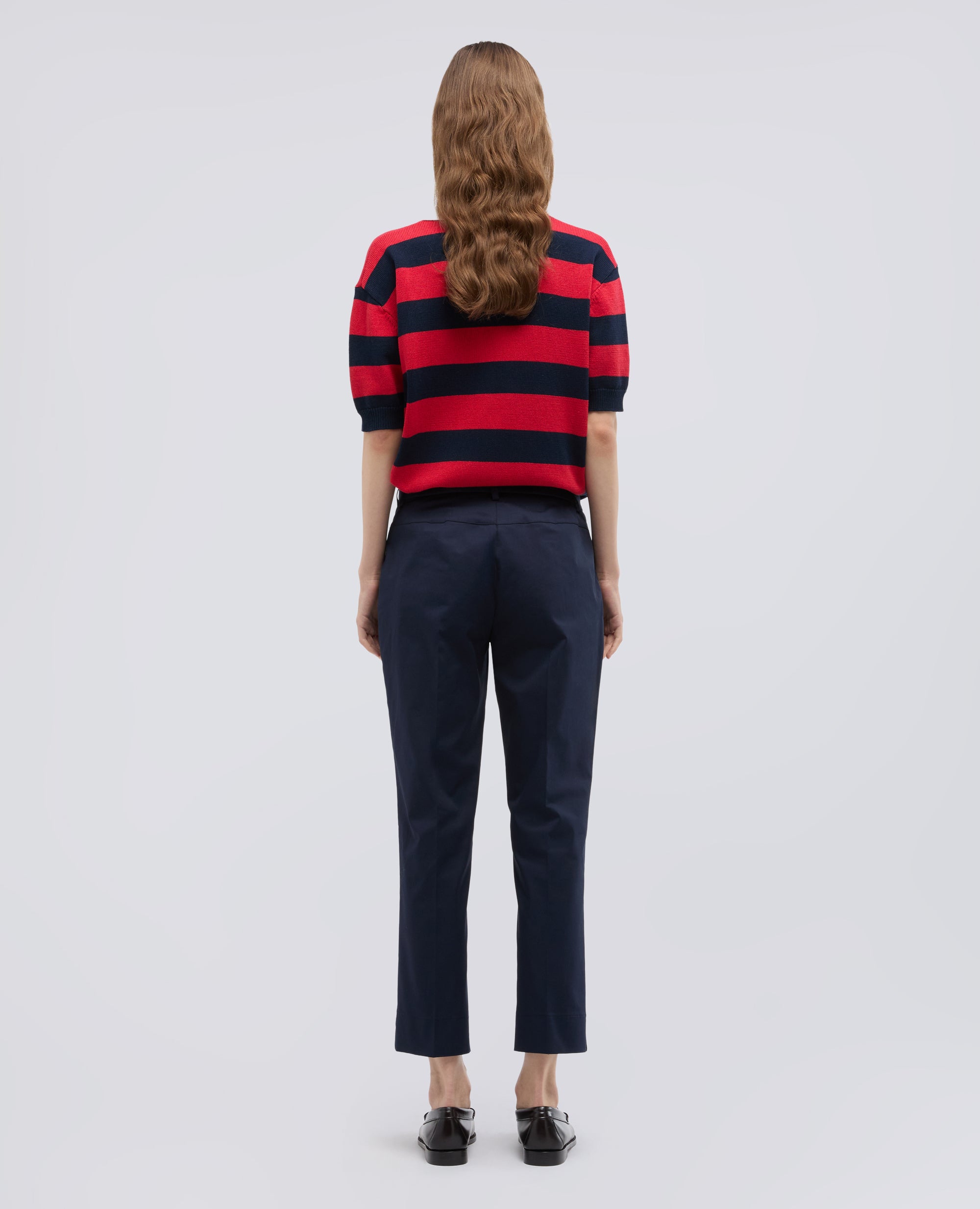 PANTALONE CAPRI IN TWILL DI COTONE STRETCH - BLU - ASPESI