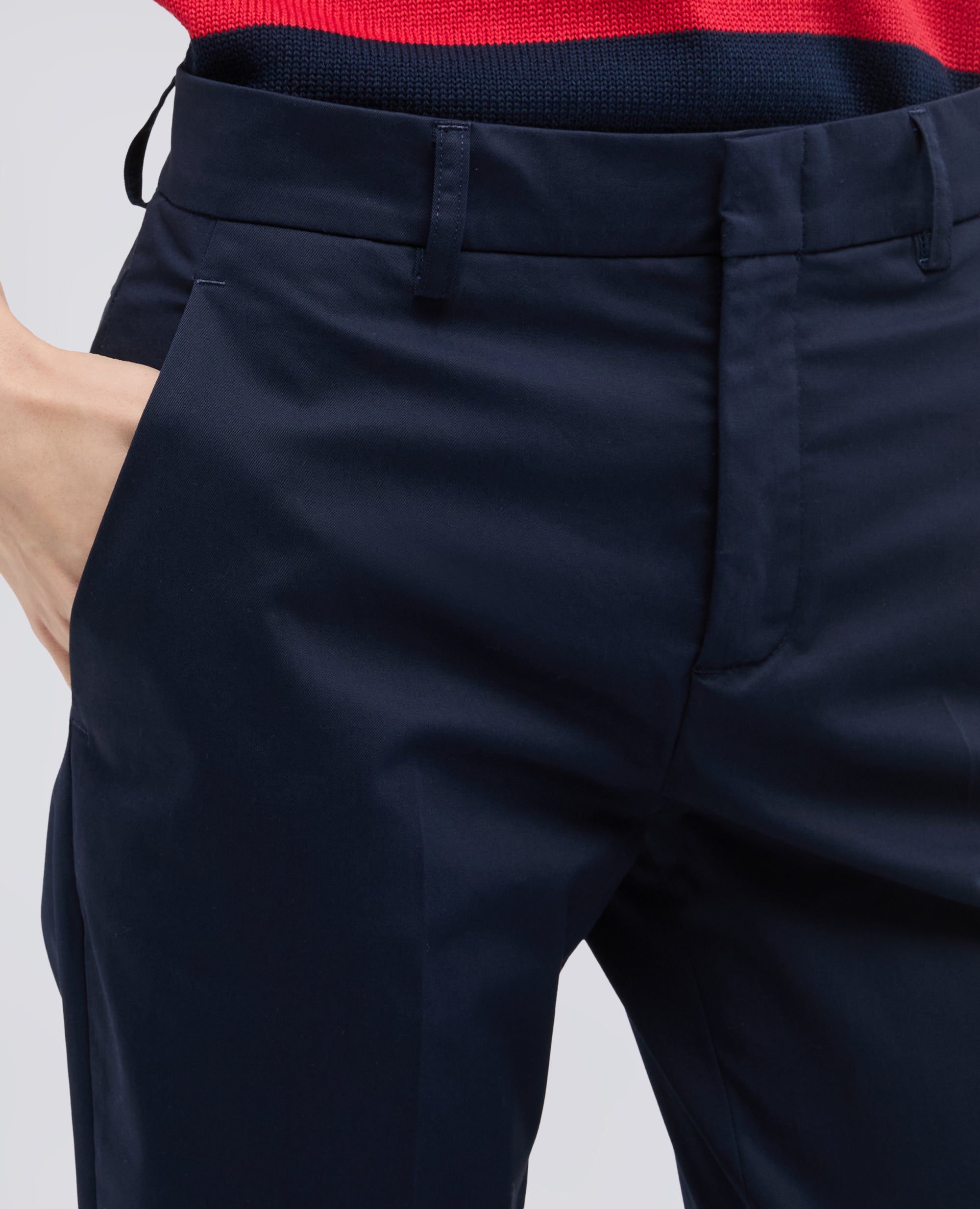 PANTALONE CAPRI IN TWILL DI COTONE STRETCH - BLU - ASPESI