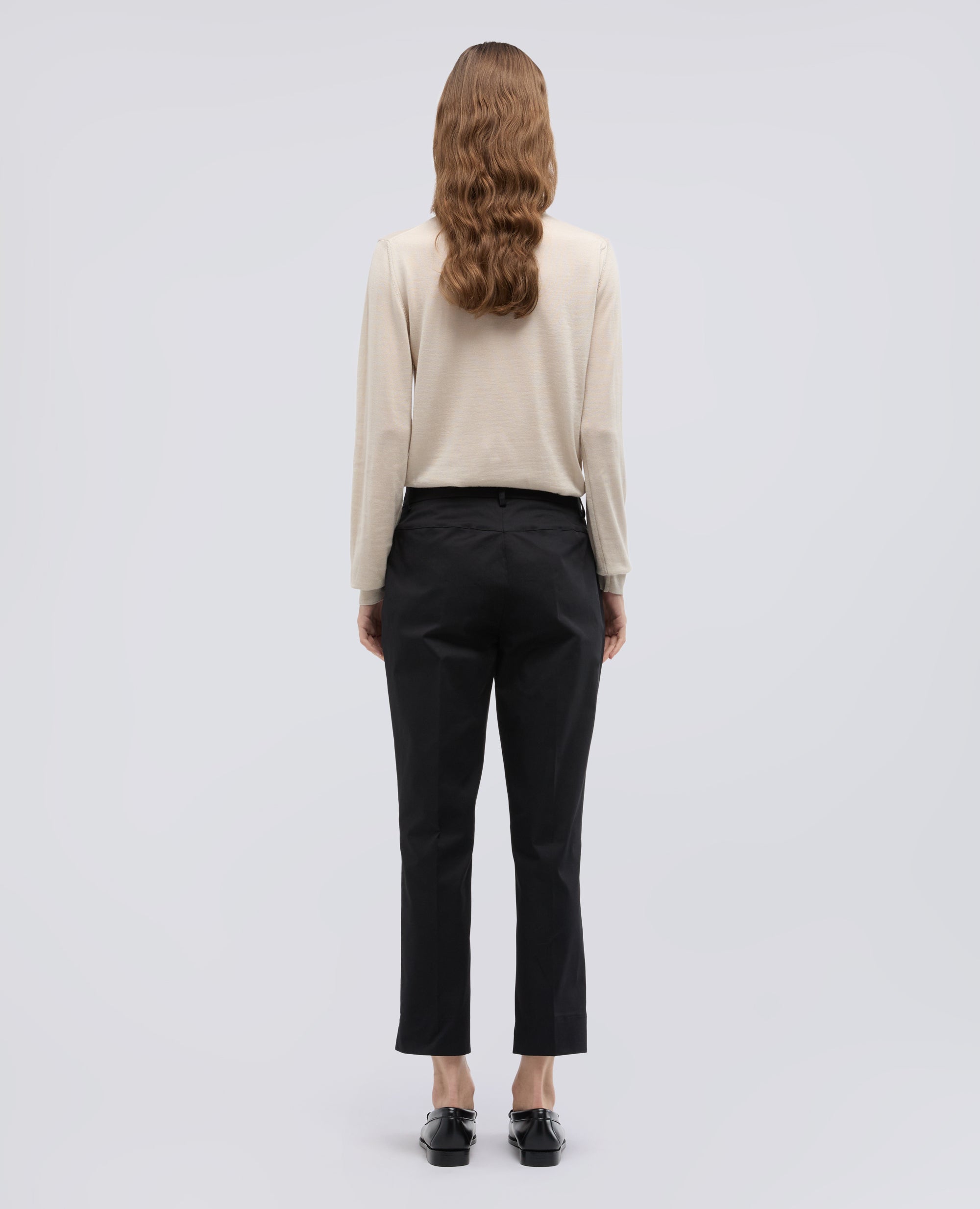 PANTALONES CAPRI EN SARGA DE ALGODON ELASTICO - NERO - ASPESI