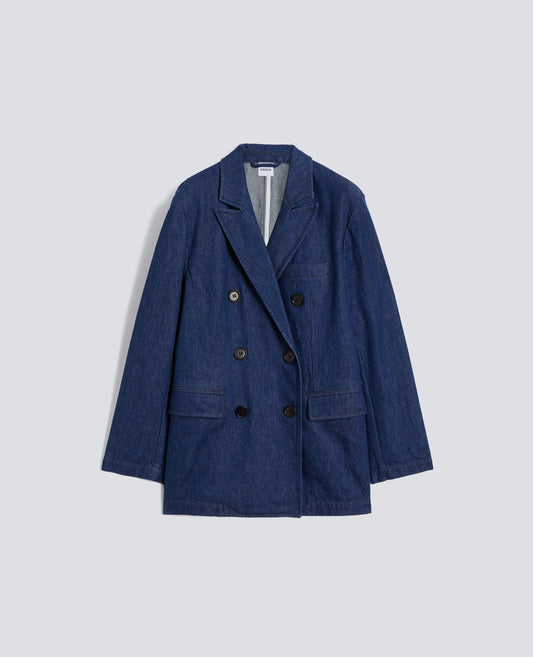 BLAZER IN DENIM  TWILL DI COTONE E LYOCELL - BLU - ASPESI