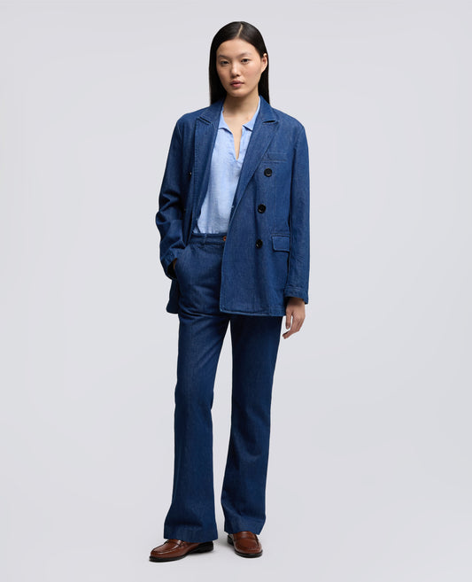 BLAZER IN DENIM  TWILL DI COTONE E LYOCELL - BLU - ASPESI
