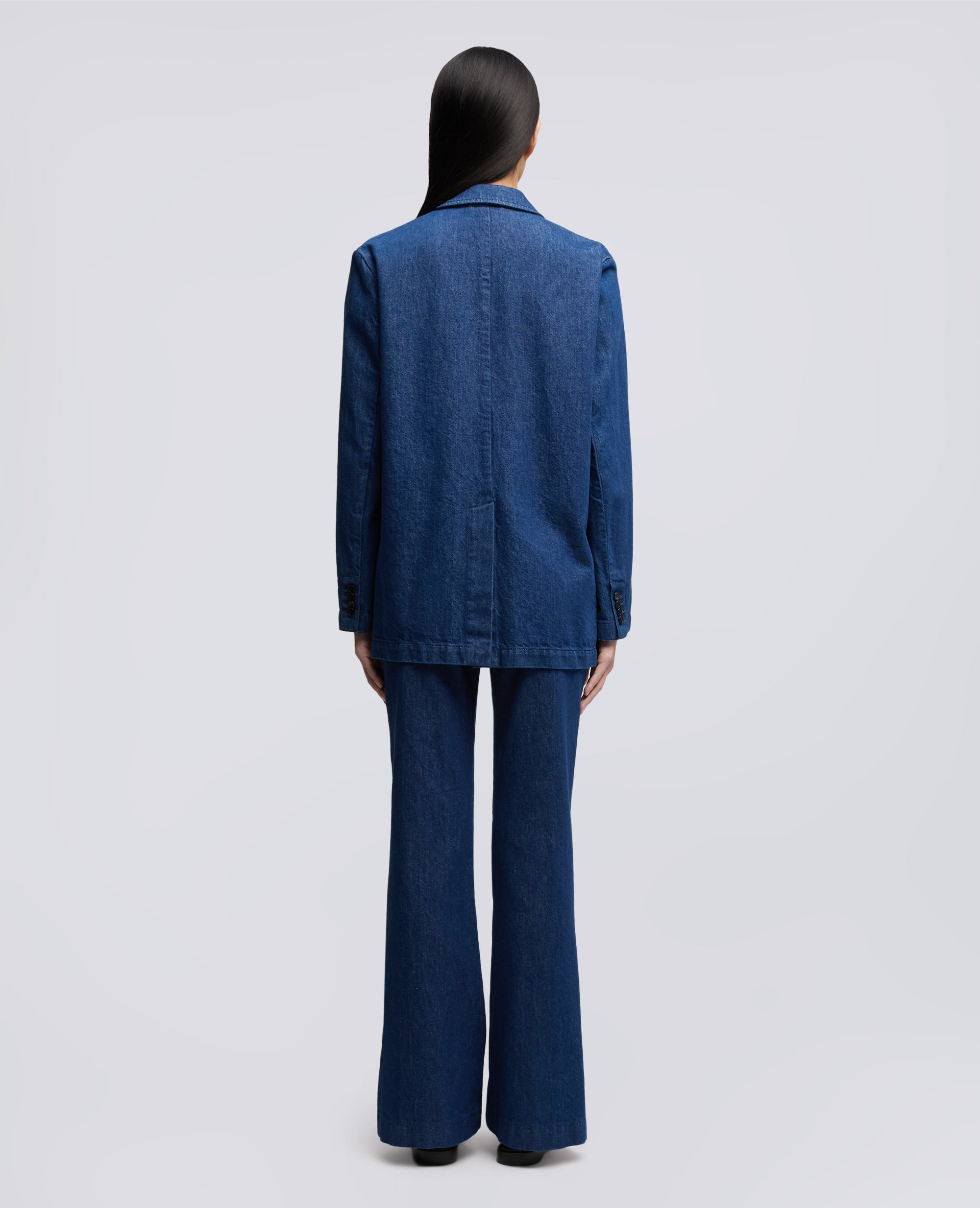 BLAZER IN DENIM  TWILL DI COTONE E LYOCELL - BLU - ASPESI
