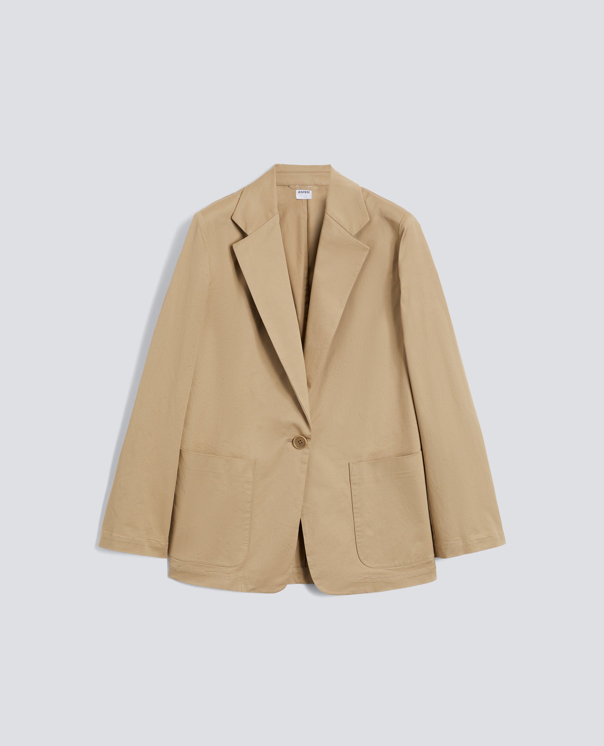 GIACCA MONOPETTO DECOSTRUITA IN TWILL DI COTONE STRETCH - BEIGE - ASPESI