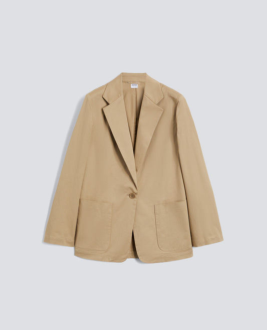 GIACCA MONOPETTO DECOSTRUITA IN TWILL DI COTONE STRETCH - BEIGE - ASPESI