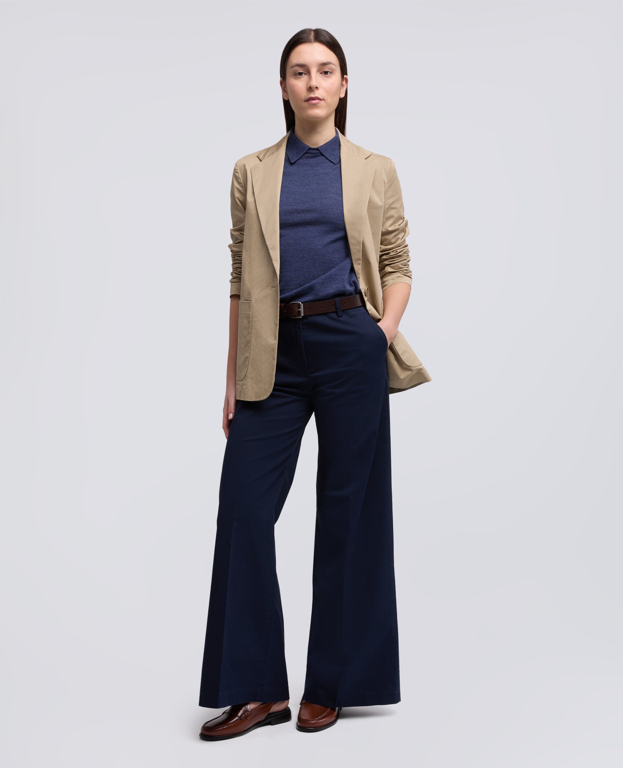 GIACCA MONOPETTO DECOSTRUITA IN TWILL DI COTONE STRETCH - BEIGE - ASPESI