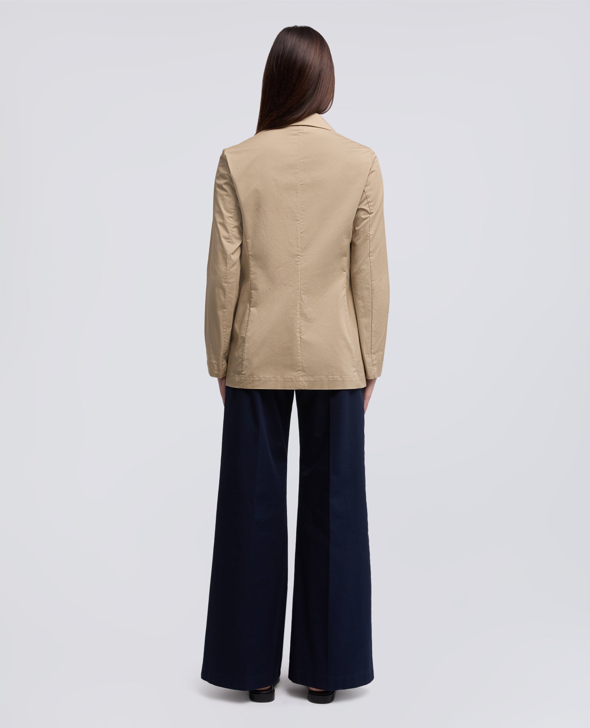 GIACCA MONOPETTO DECOSTRUITA IN TWILL DI COTONE STRETCH - BEIGE - ASPESI