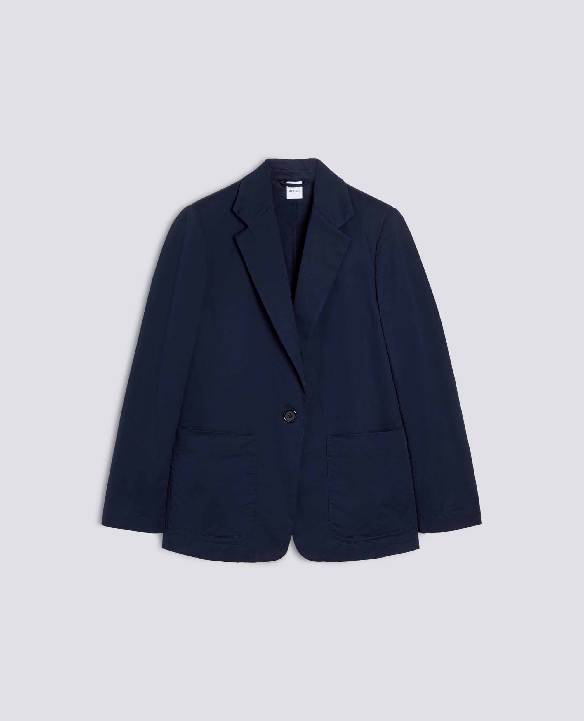 GIACCA MONOPETTO DECOSTRUITA IN TWILL DI COTONE STRETCH - BLU - ASPESI