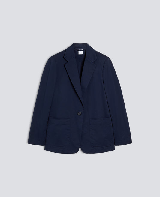 GIACCA MONOPETTO DECOSTRUITA IN TWILL DI COTONE STRETCH - BLU - ASPESI