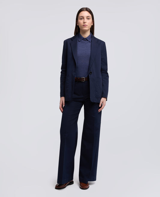 GIACCA MONOPETTO DECOSTRUITA IN TWILL DI COTONE STRETCH - BLU - ASPESI